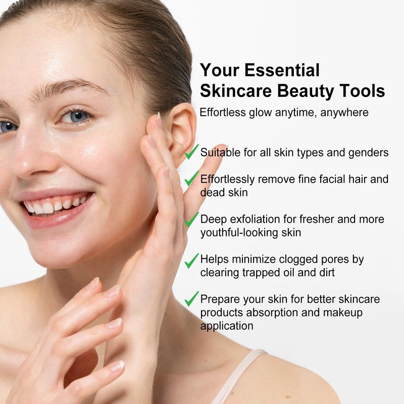 Dermaplane Razor, Face Razors for Women, Dermaplaning Tool with Microblades for Face, Gentle Facial Exfoliation, Peach Fuzz Removal and Eyebrow Shaping, Skin Care Tool for Smoother Skin, Lavender