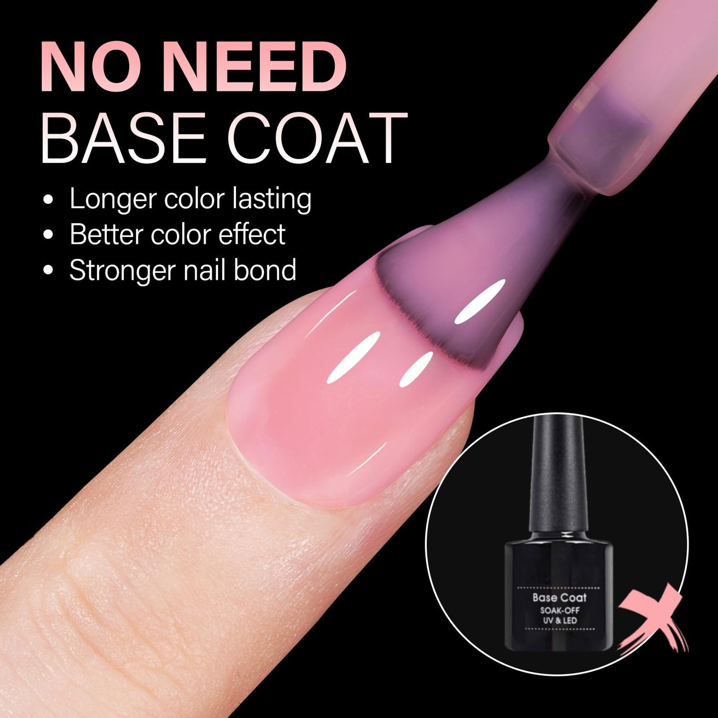 AILLSA Extra Short Coffin Nail Tips Full Cover Acrylic Gel Clear Nail Tips