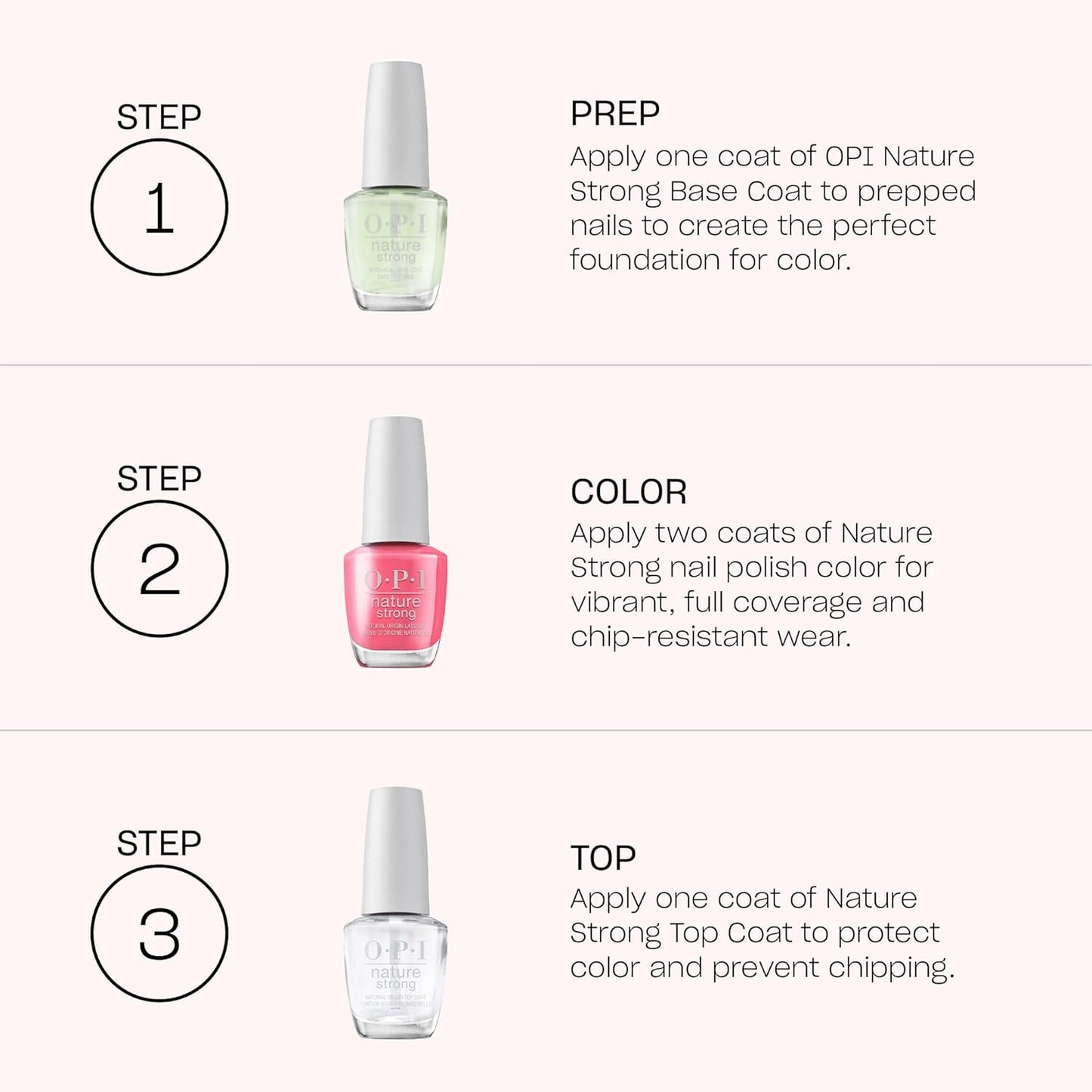 OPI Nature Strong 3-Step Nail Care System - Botanical Base Coat, Top Coat & Vibrant Colors | Eco-Friendly & Vegan