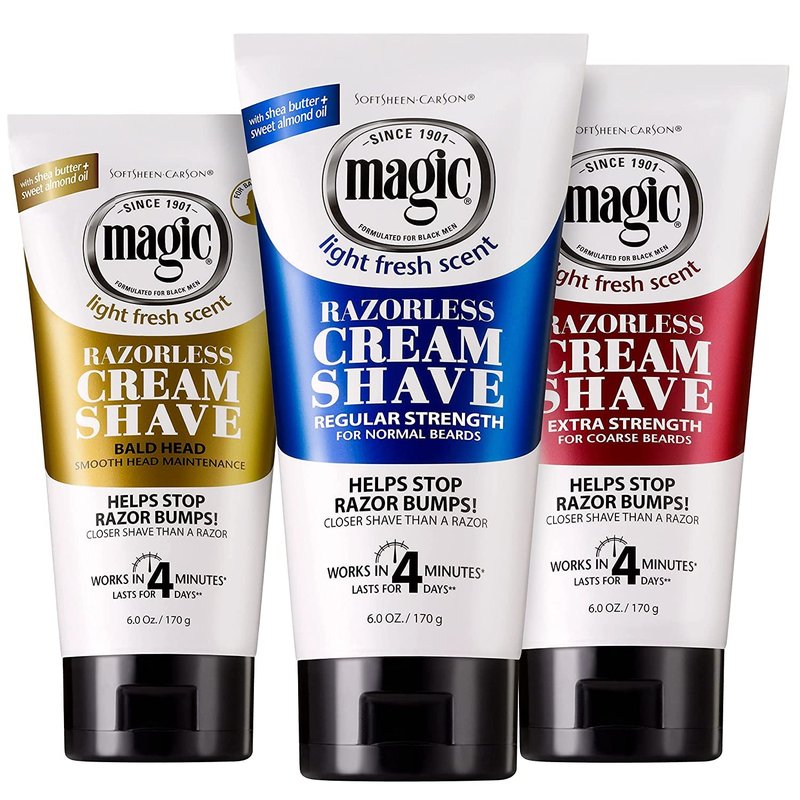 Magic Razorless Cream Shave Bald Head 6 Ounce Tube (177ml) (6 Pack)