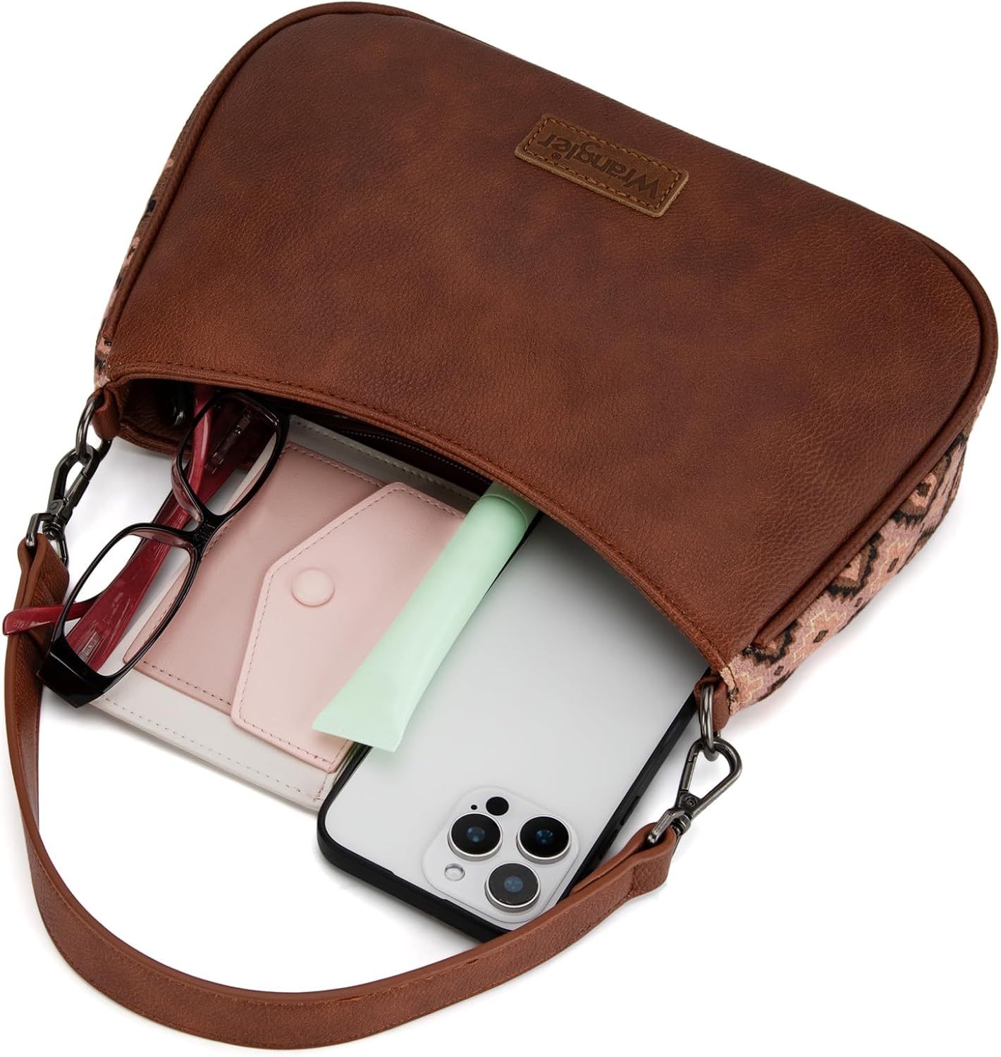 Wrangler Western Shoulder Bag - Women's Aztec Hobo Purse with Detachable Strap | Small Size