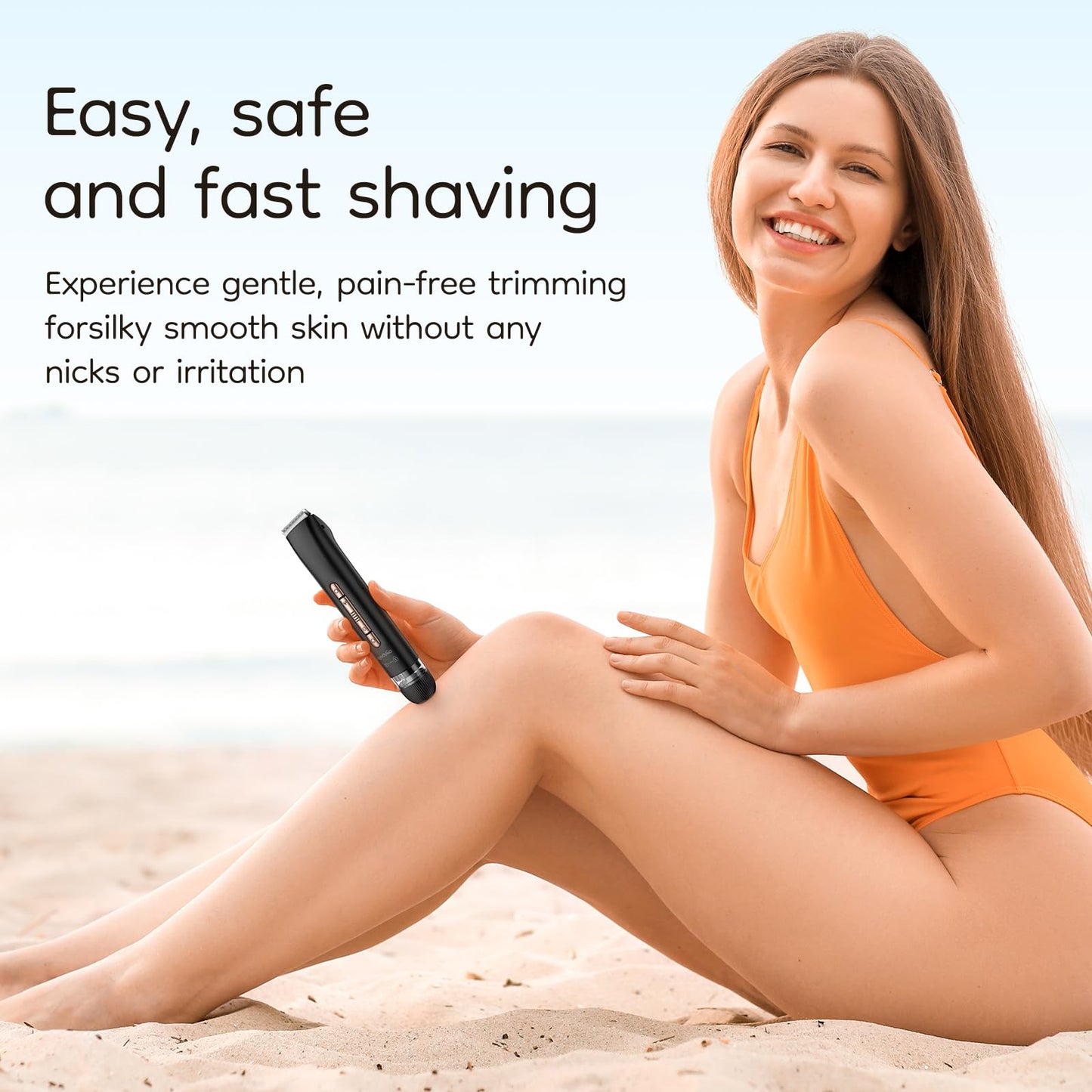 knvovno Bikini & Body Hair Trimmer for Women, Dual Head - IPX7 Waterproof Electric Razor for Gentle Pubic, Facial, Underarm, and Leg Shaving