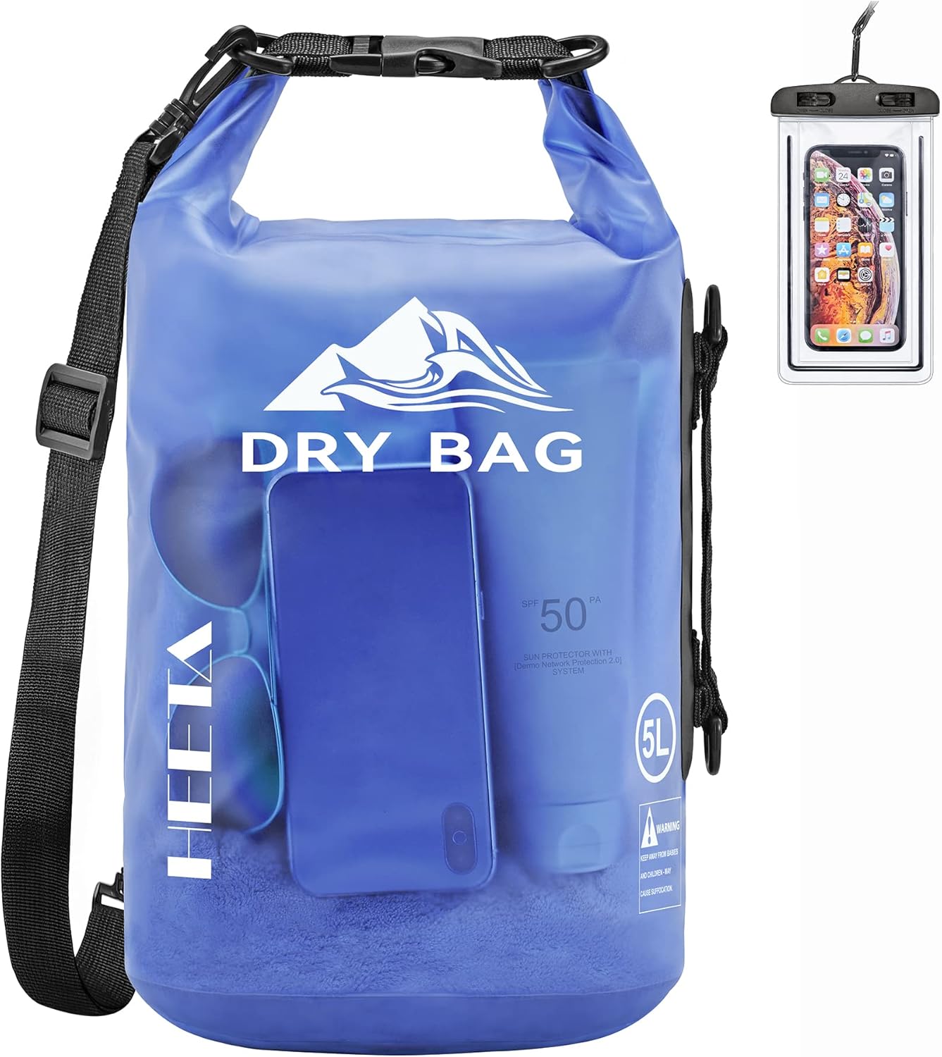 Waterproof Dry Bag - Lightweight Roll Top Storage Backpack for Travel, Swimming, Boating | 5L/10L/20L/30L/40L Sizes