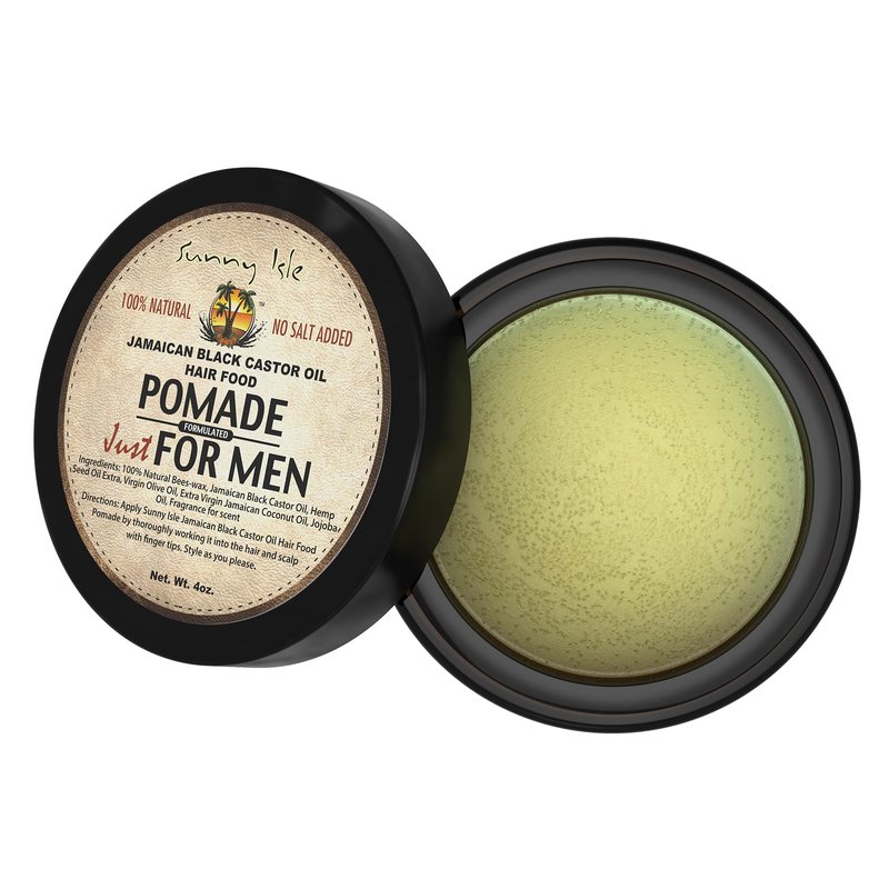 Sunny Isle Jamaican Black Castor Oil Hair Food Pomade For Men - Beard Balm, Moisturizes, Controls Frizz, Anti-Dandruff - 4 oz