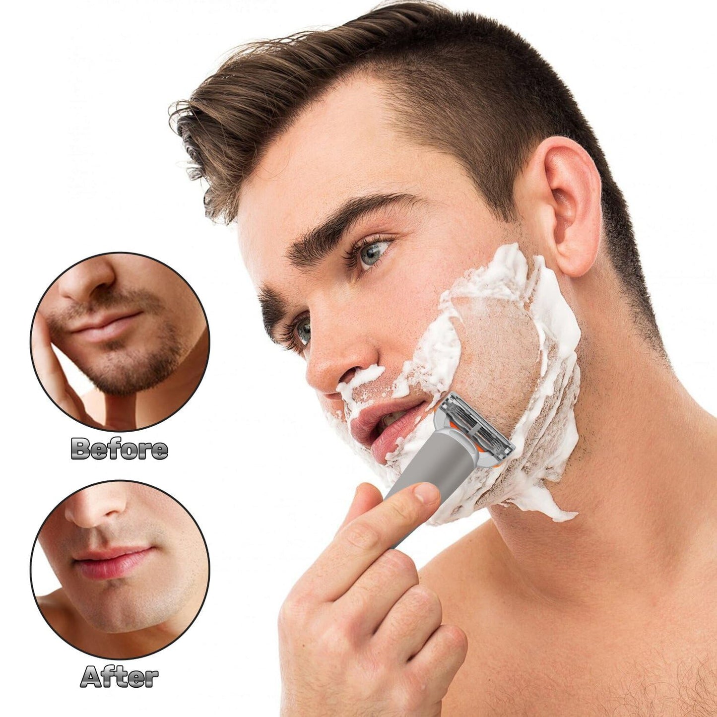 24 Pcs Razor Blade Refills for Men,Compatible with Fus-sion 5 Razor Blades Refills,Disposable Blade Manual Beard Trimmer Safety Replacement Shaver Heads Set