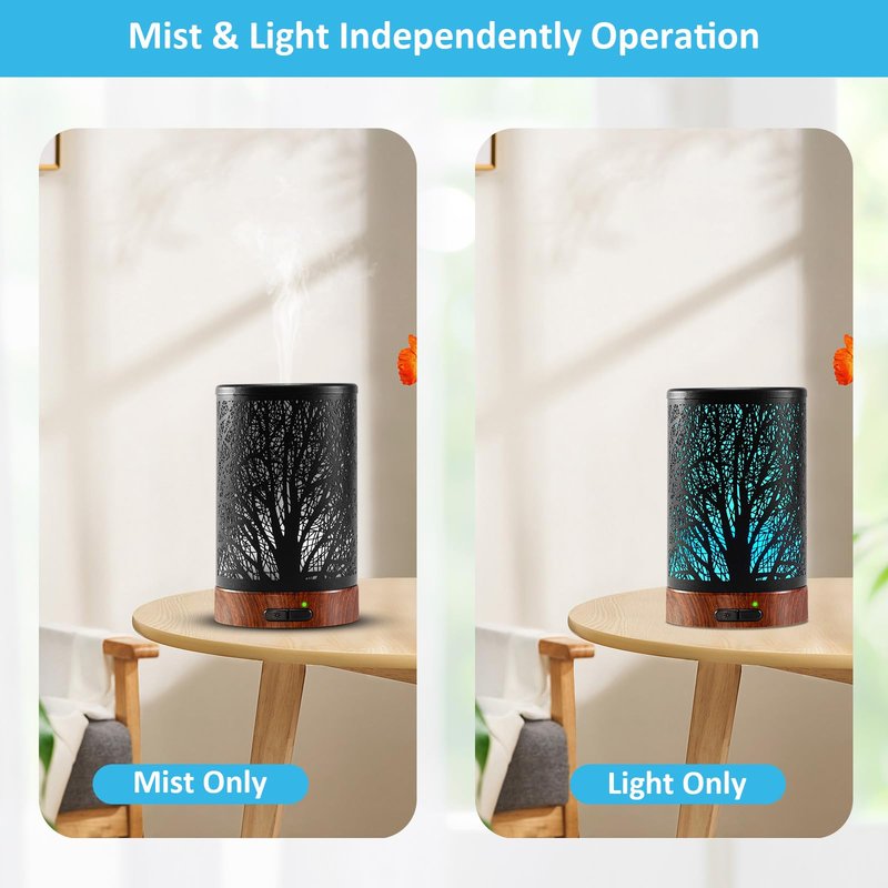 Essential Oil Diffuser - 150ML Metal Aromatherapy Diffuser for Essential Oils with 7 Colors Lights Gifts for Mom Auto Shut-Off & Ultrasonic Cool Mist Diffuser, Ambience for Home
