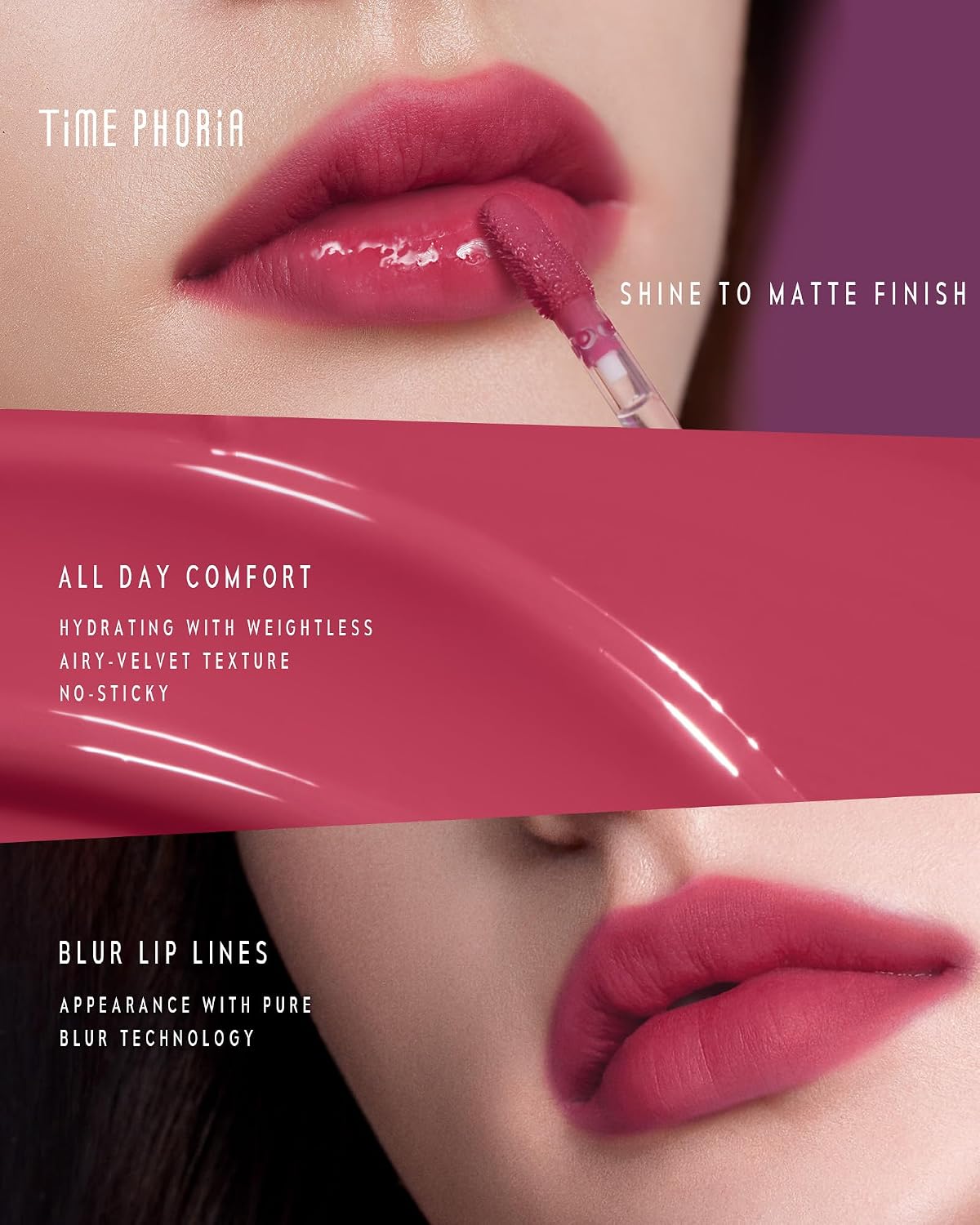 Altera Blurring Tint Lip Stain - Vibrant Pink Lip Color | Soft Matte Finish, Weightless Velvet Texture, Long-Lasting Hydration