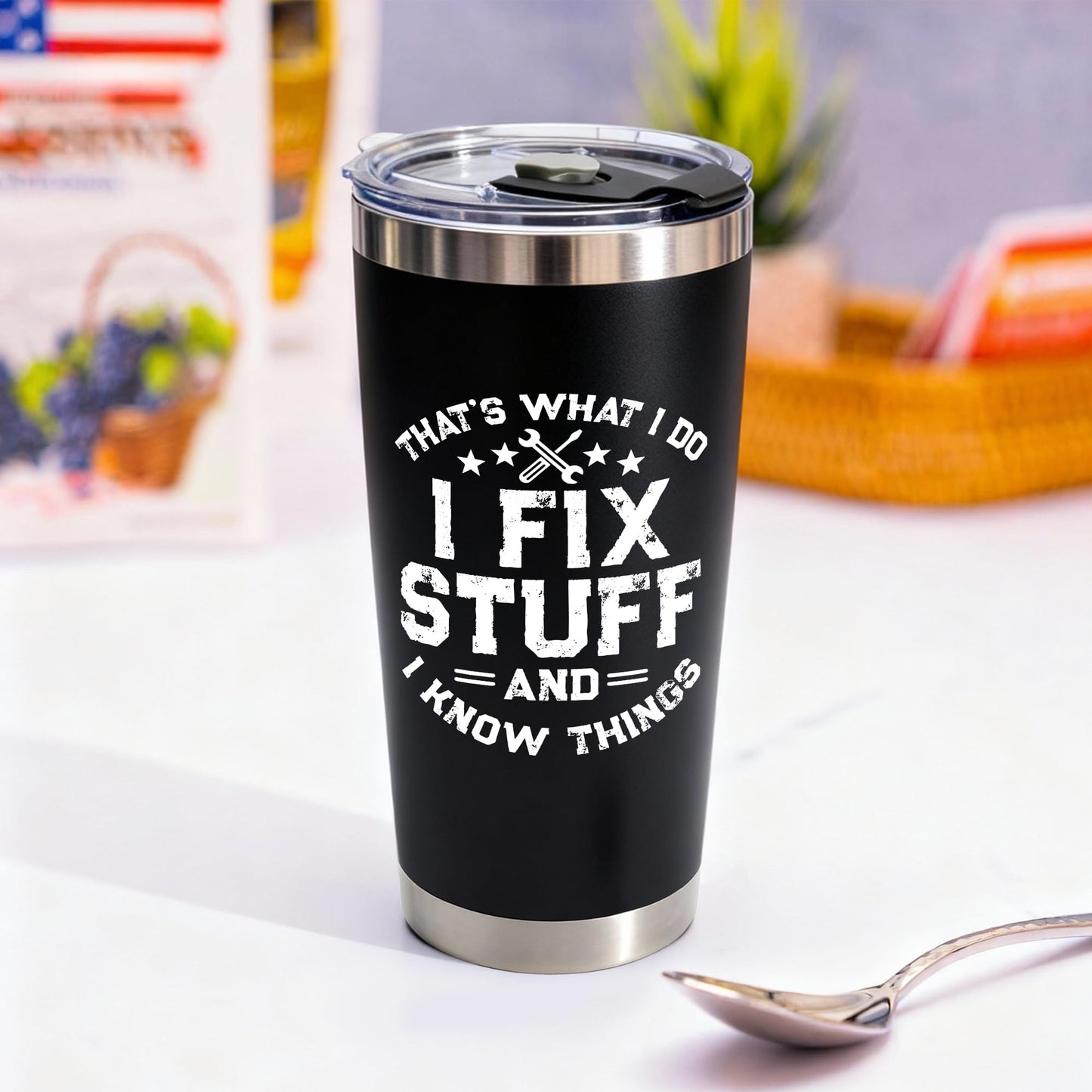 WITTSPOT Fathers Day Gift for Dad from Daughter, Son - Birthday Gifts for Men, Dad, Him, Handyman - Dads Birthday Gift Ideas - Cool Mens gifts Ideas, Mens Birthday Gift Ideas - Men Tumbler 20oz
