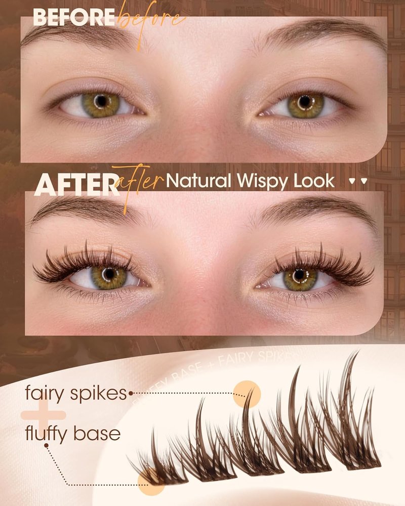 Wispy Lash Clusters - C-Curl Individual Eyelash Extensions 8-16MM | Natural Look, Beginner-Friendly
