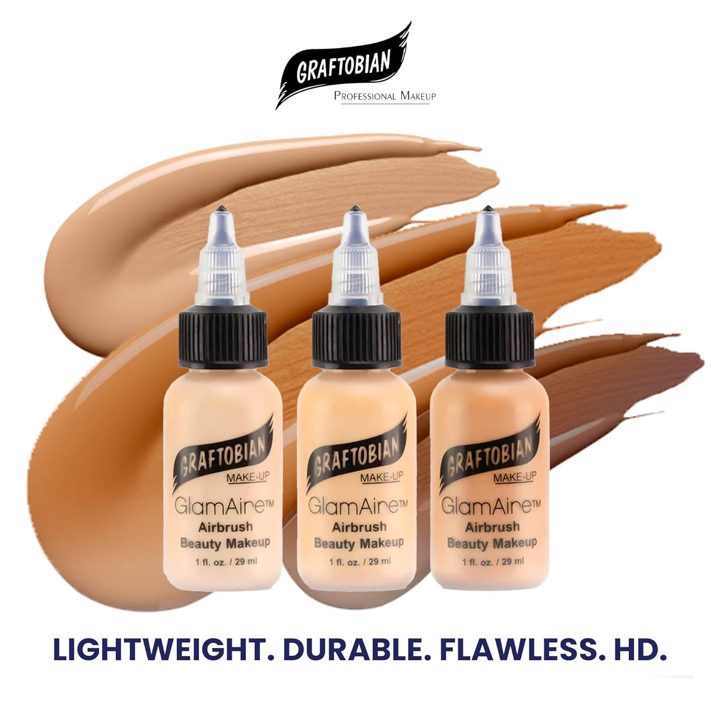 GlamAire Airbrush Makeup - High Definition Foundation for Long-Lasting Wear | Caramel Shade
