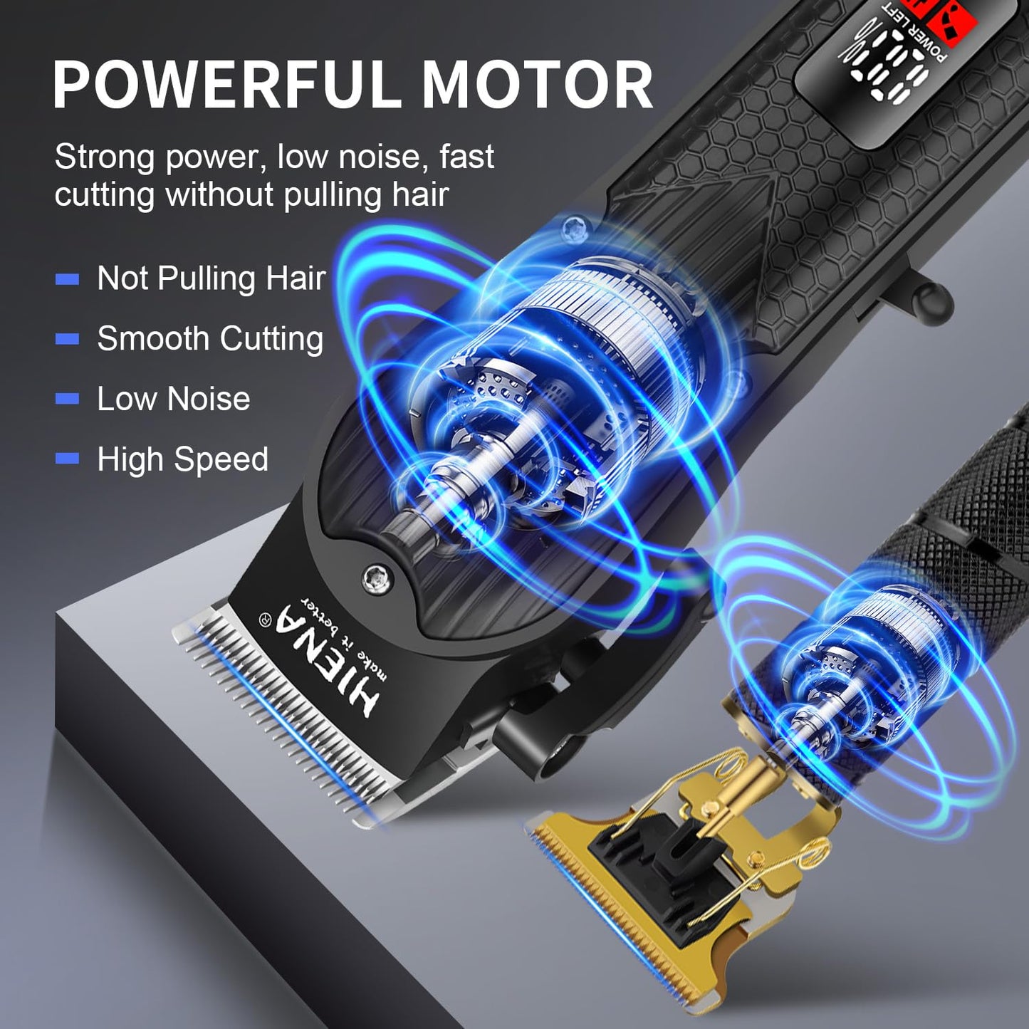 HIENA PRO Professional Hair Clippers Set for Men,Cordless Rechargeable Trimmers Kit and Clippers Set, Haircut Clippers, Barbers with LED Display, Gifts for Men