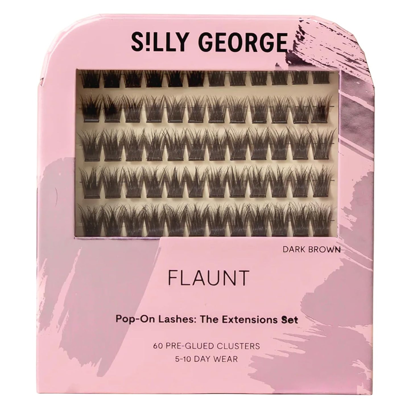 Silly George Pop-On Lashes - DIY Pre-Glued Faux Eyelash Clusters for Natural Look | Bloom, 5-7 Pairs, 60 Clusters