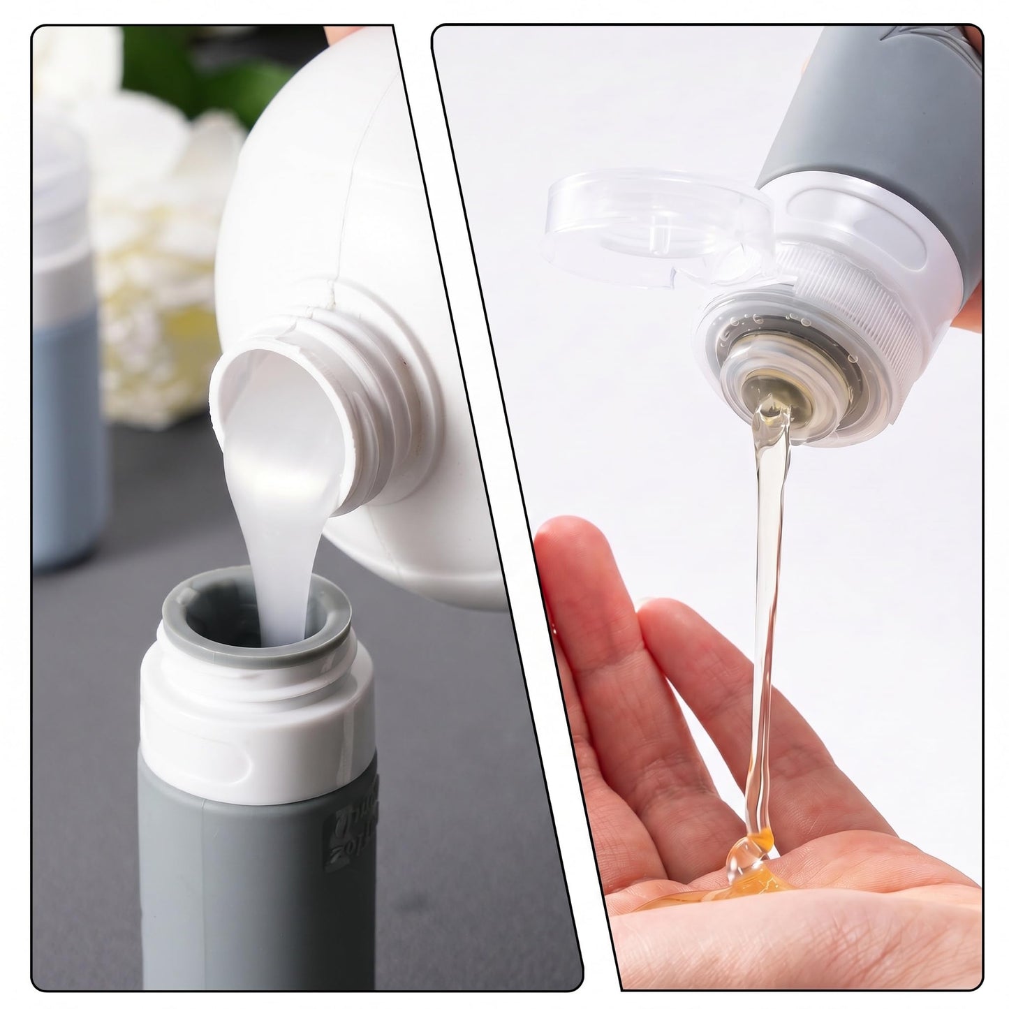 18 Pcs Silicone Bottles Set, Leak-Proof Design, Travel Size, TSA Approved for Toiletries, Portable Containers and Best Gifts for Women (BPA Free)