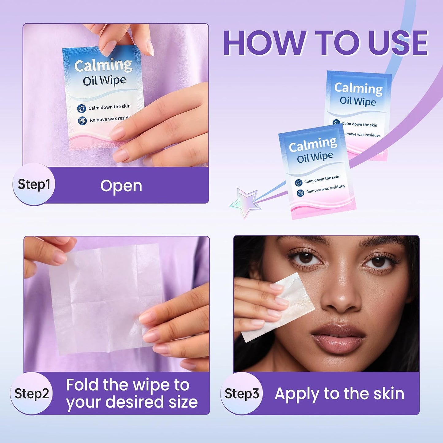Post Wax Wipes - 26PCS Calming Oil Wipes for Skin Care | Wax Residue Remover for Home & Salon