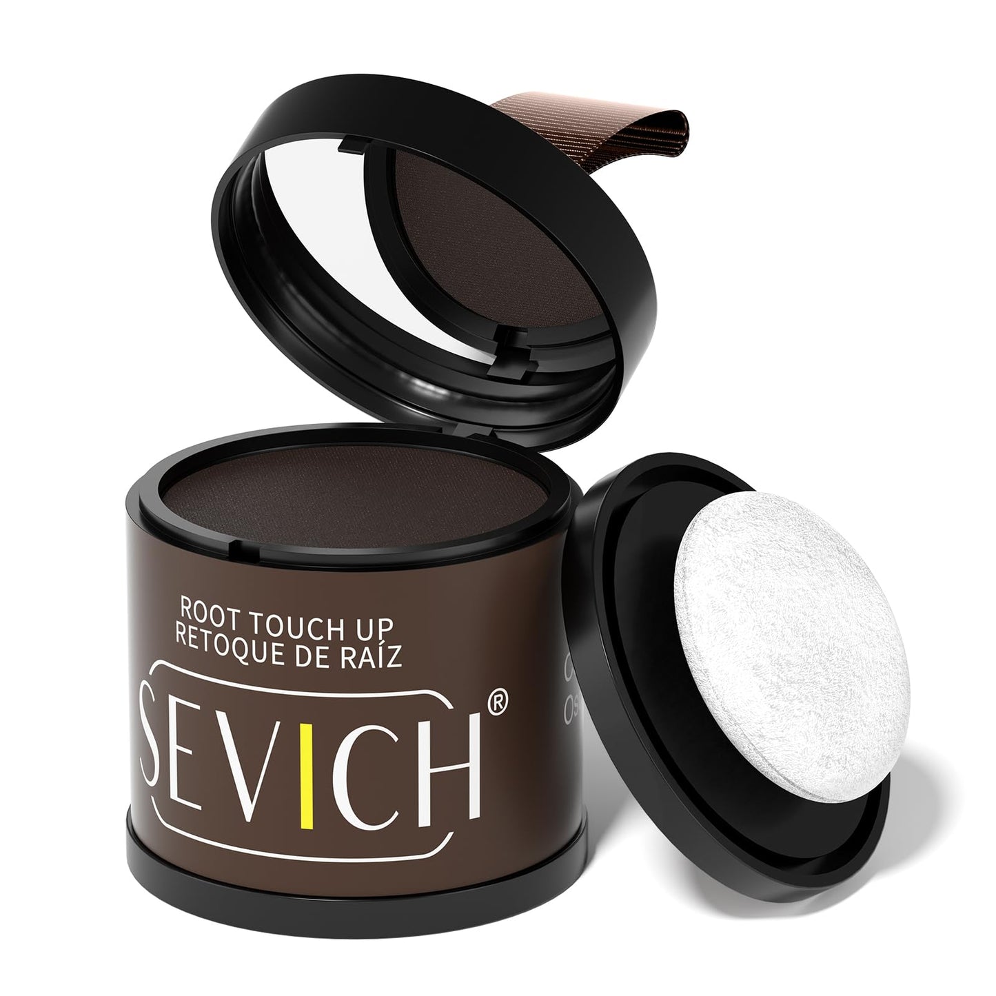 Sevich Hairline Powder 10g Large Capacity - Instantly Conceals Hair Loss, Root Touch up, Shadow Toppers for Women & Men Thinning Gray Hair - 48H Makeup Lasting, 1 Box = 2.5 Boxes, Dark Brown