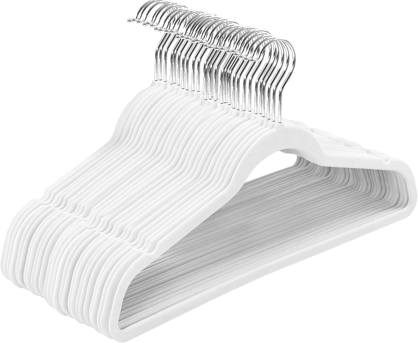 Utopia Home Velvet Hangers - Non-Slip Slim Coat & Pant Hangers | 50 Pack, 360° Swivel Hook, Black