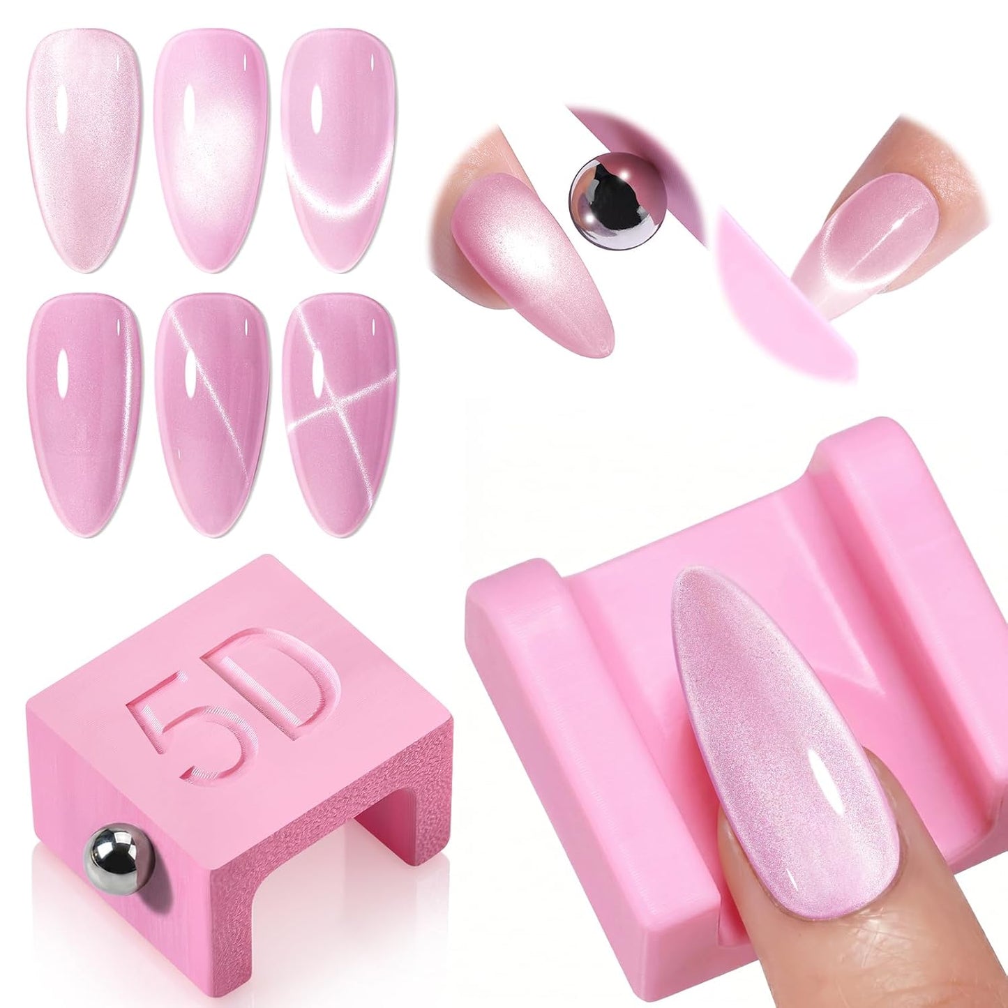 Cat Eye Magnet for Nails - 9PCS Dual-Ended Nail Art Tools | Strong Magnet for DIY Salon & Home Use