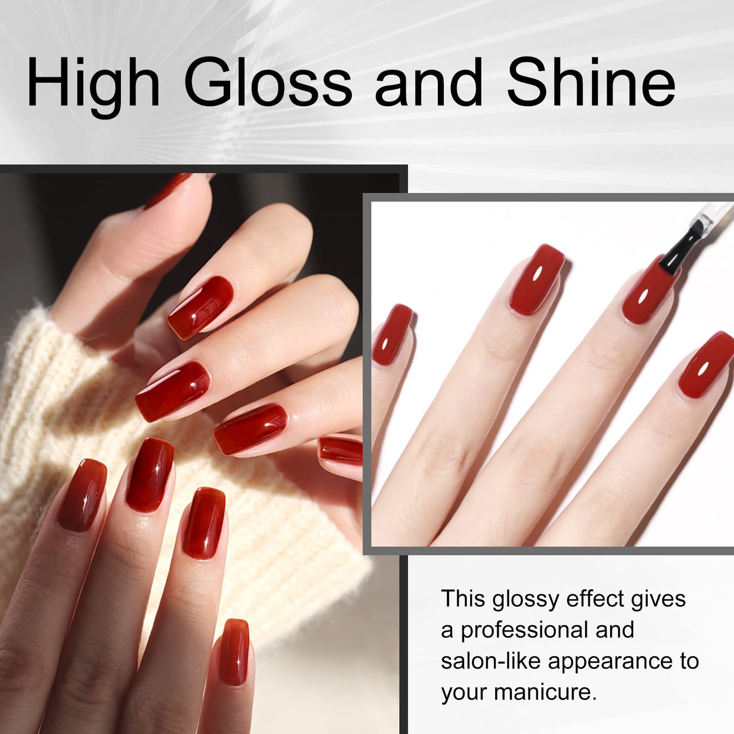CANNI 18ml No Wipe Gel Top Coat - Scratch Resistant Gel Nail Polish High Gloss Shiny and Long Lasting Clear Top Coat, Soak Off LED Nail Lamp Nail Art Starter Manicure