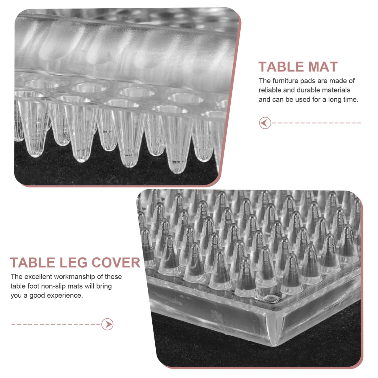 POPETPOP Furniture Grippers Chair Leg Pads 4 Pack Non Slip Floor Protectors for Hardwood Floors Sofa Table Cabinet Furniture Feet Pads 2.16X2.16X0.59 Inch