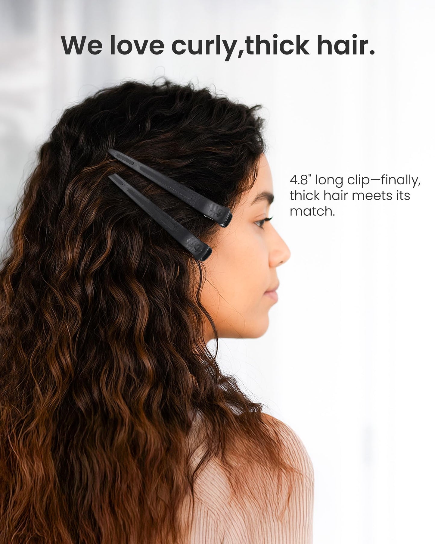 AIMIKE Hair Clips for Styling Sectioning,Upgraded 6pcs No Crease Duckbill Hair Clips with Built-In Silicone Band