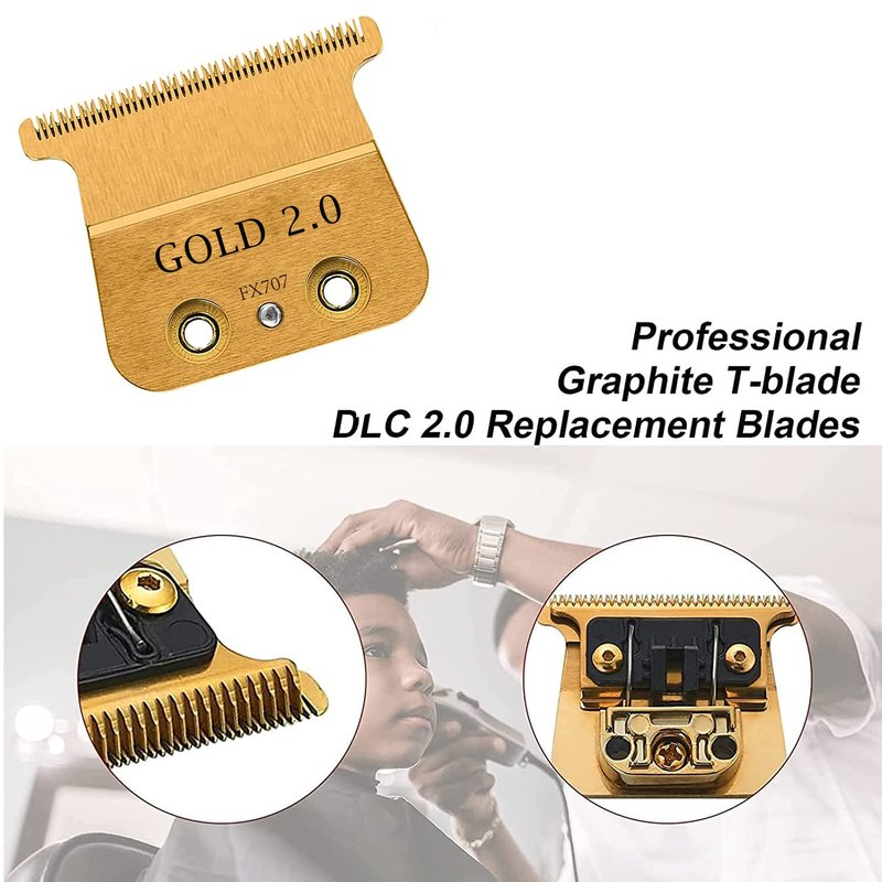 Gold FX Replacement Blades Compatible with BaByliss Trimmer Blades,DLC Replacement Blades Compatible with BaBylissPRO FX787 & FX726 Trimmers