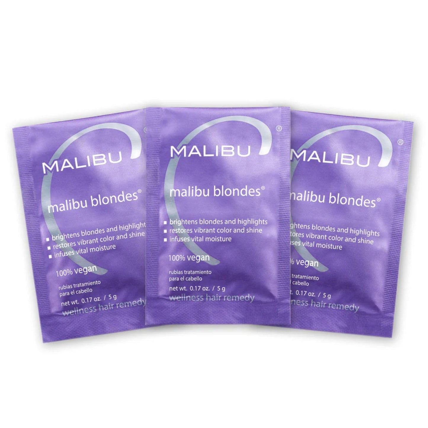 Malibu C Blondes Wellness Remedy - Restore Vibrance & Shine for Bleached, Highlighted, or Natural Blonde Hair | Vitamin C Complex (3 Packets)