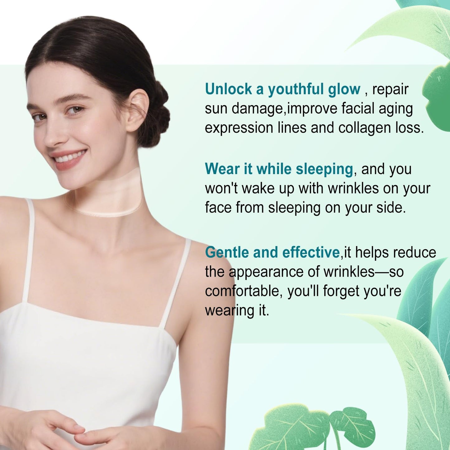 DUBPIRT 5 PCS Silicone Neck Wrinkle Patches - Reusable Overnight Anti-Wrinkle Patches, Anti Aging Silicone Wrinkles Patche for Skin Firming & Neck（2.5 Months Supply - Upgrad Versions2