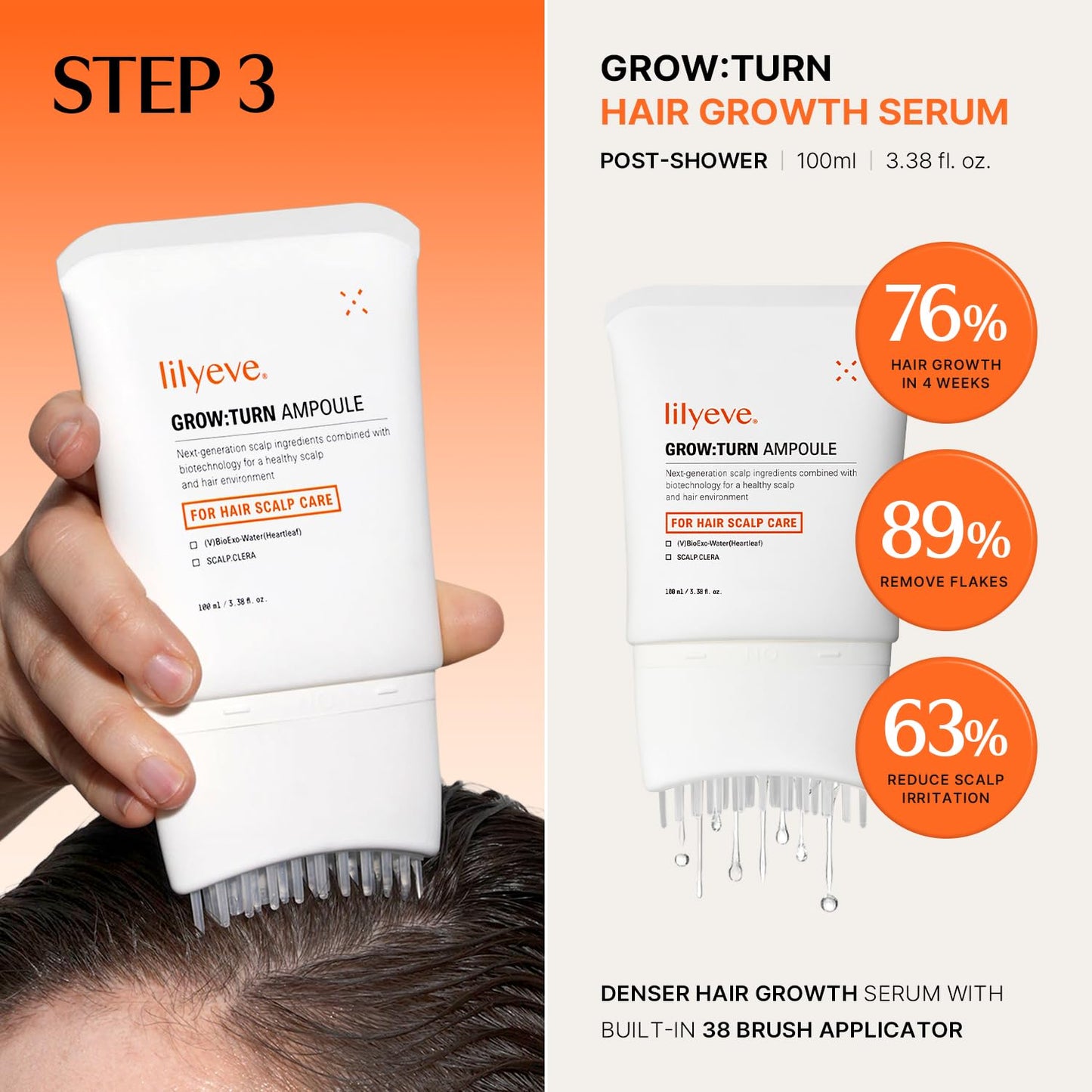 Lilyeve Scalp Revitalize Routine for Hair Growth - Serum 3.38oz | Shampoo 6.76oz | Treatment 7.77oz Set