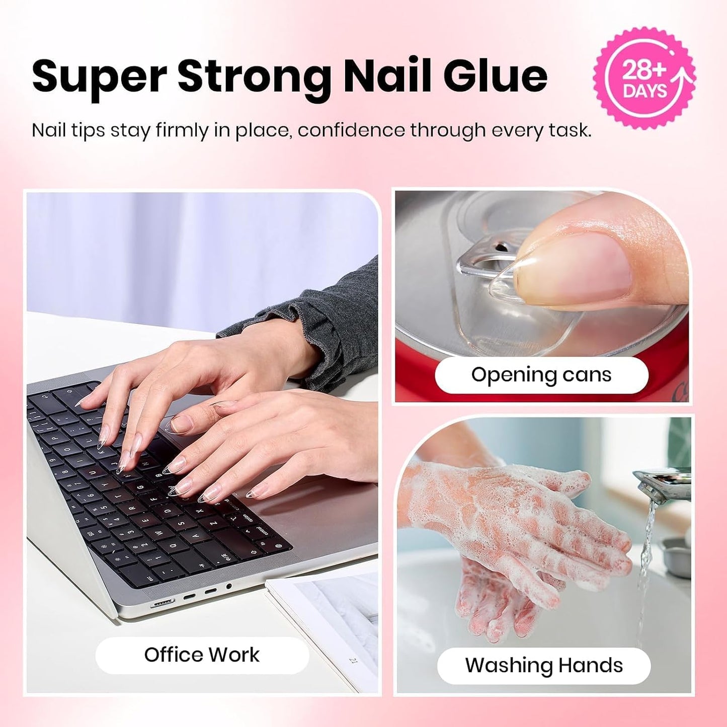Beetles Gel Nail Tips - 576 Pcs Short Almond Acrylic False Nails | 12 Sizes, Easy DIY Press-On Extensions