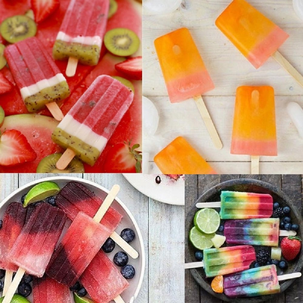 KTOJOY 100 Pcs Craft Sticks Ice Cream Natural Wood Popsicle Craft Sticks 4.5 inch Length Treat Ice Pop Sticks for DIY Crafts