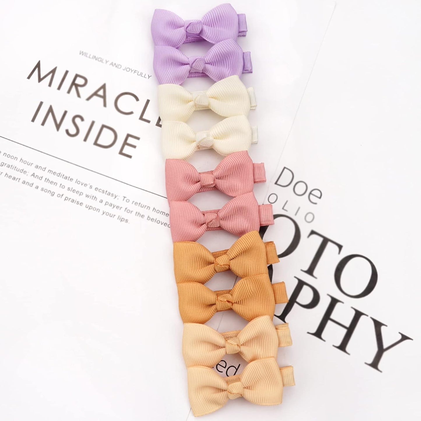 Baby Hair Clips - 50PCS Fully Lined Bows for Girls | Tiny 2" Alligator Clips for Infants & Toddlers