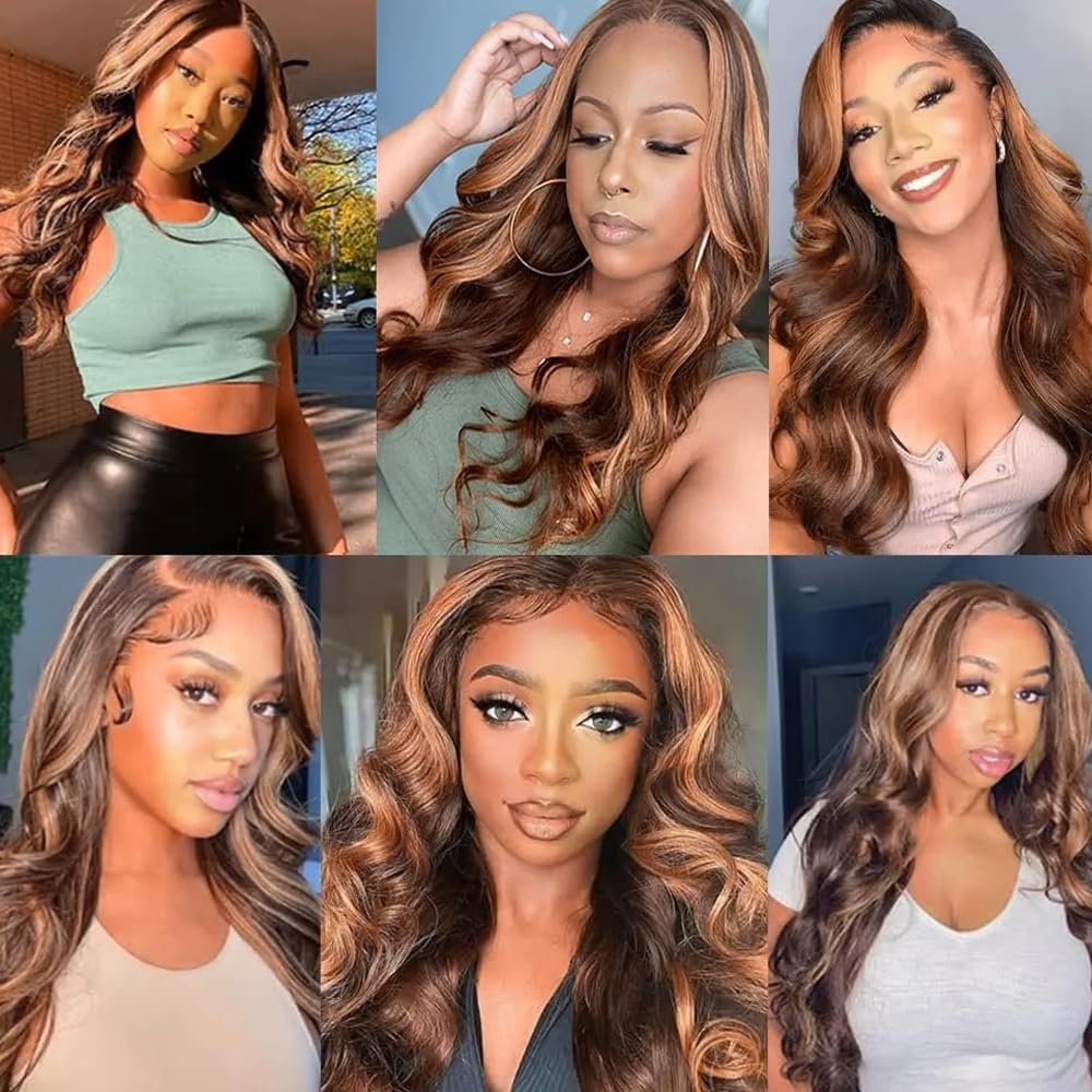 Highlight Bundles Human Hair P430 Body Wave Bundles 28 30 32 inch Brown Body Wave Bundle Color #4 and #30 Human Hair Bundle