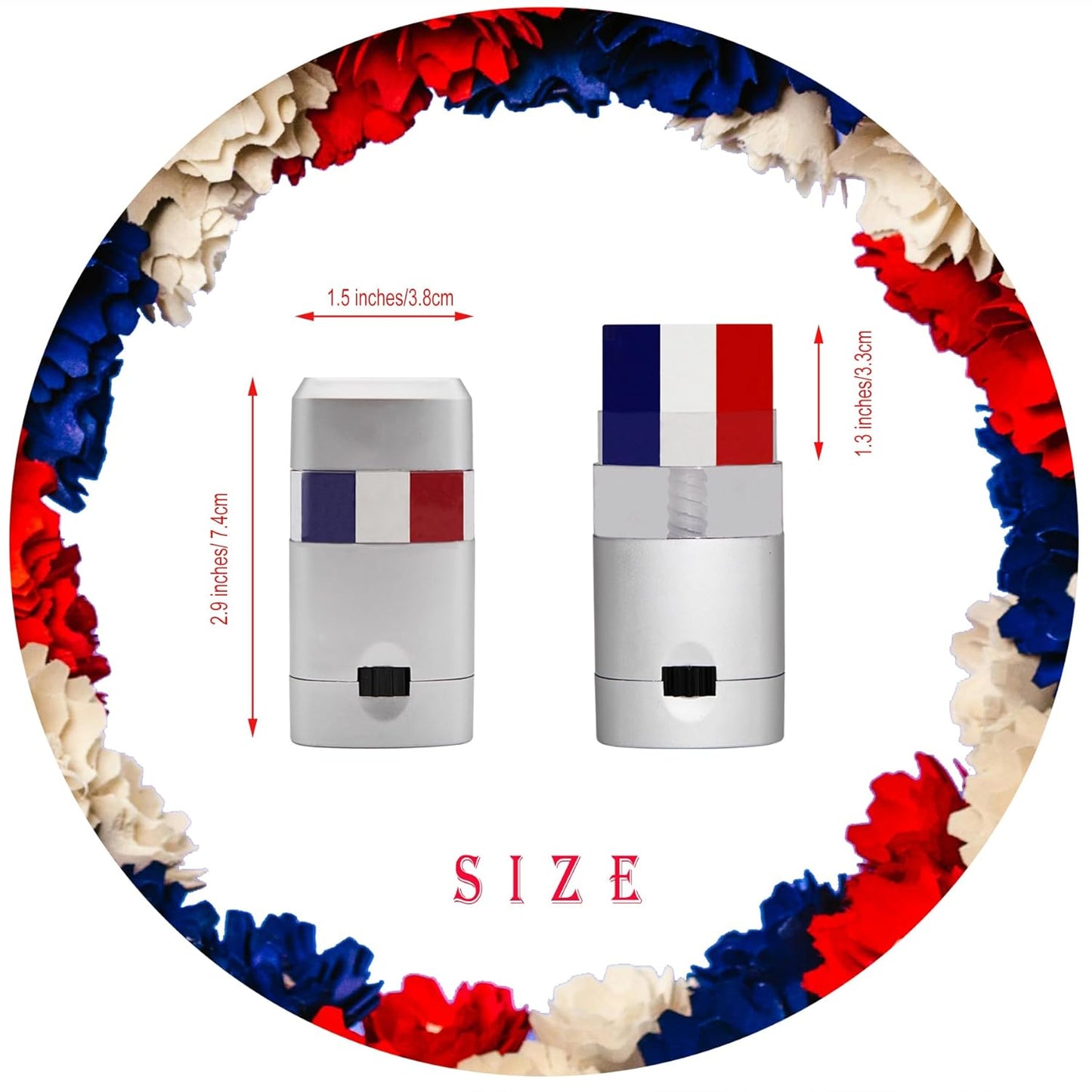 Face Paint Sticks - 4 Pcs Red, White & Blue for Sports | Perfect for Football, Rugby, Softball & More