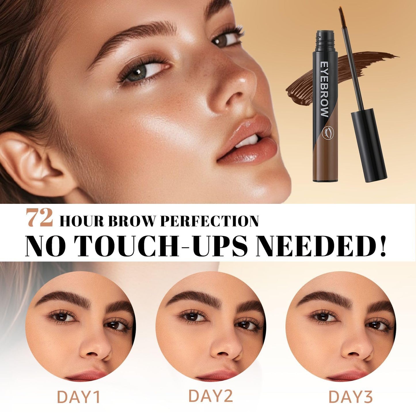 Ultra-Smooth Glide Eyebrow Definer Pencil, Waterproof Long-Lasting Makeup, Creates Soft Natural Brows, Vegan and Cruelty-Free Eye Cosmetics (Light Brown)