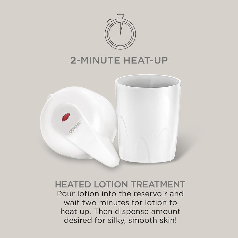 True Glow by Conair Lotion Warmer - Heated Lotion Dispenser for Body and Hand Lotion - White