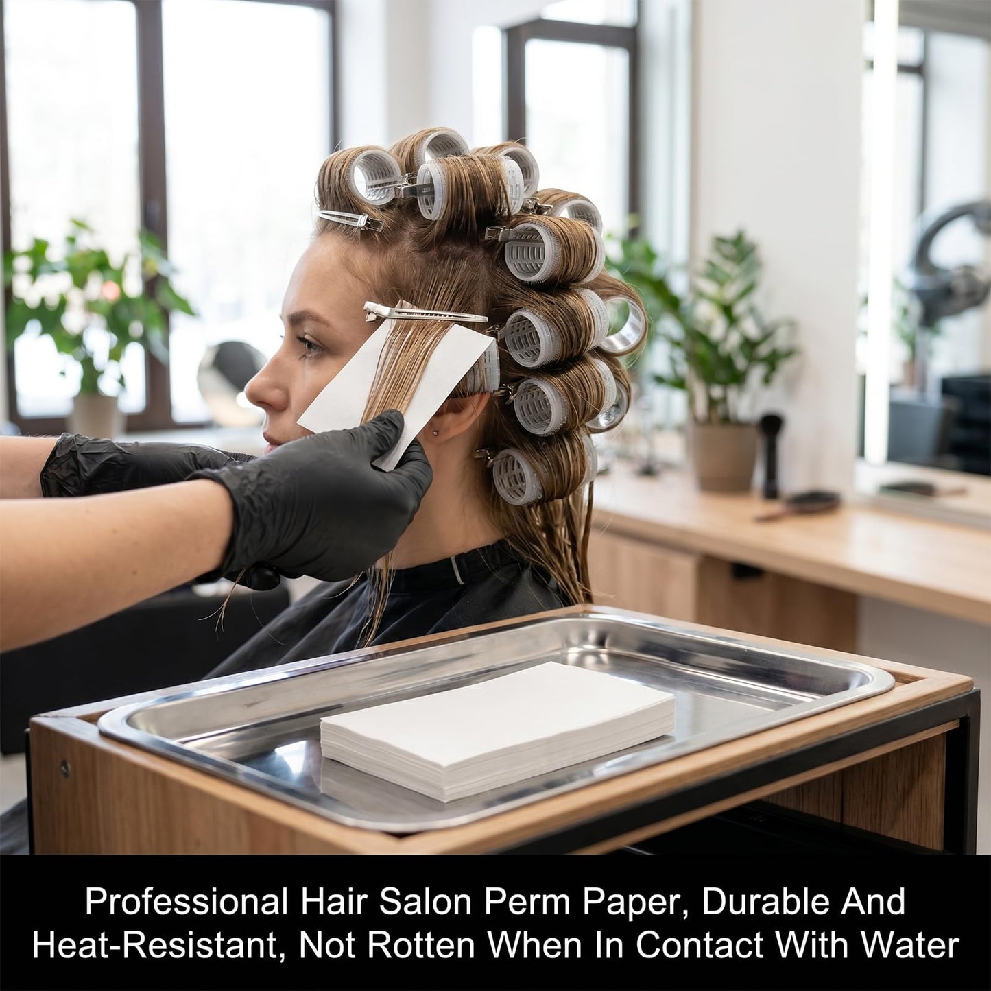HJZHII 400Pcs End Papers for Hair, Perm Papers for Hair Disposable Salon Hairs End Wrap Paper Heat-Resistant Ended Tissue for Hairs Perm High Temperature Resistant Curling Paper for Salon Shop White