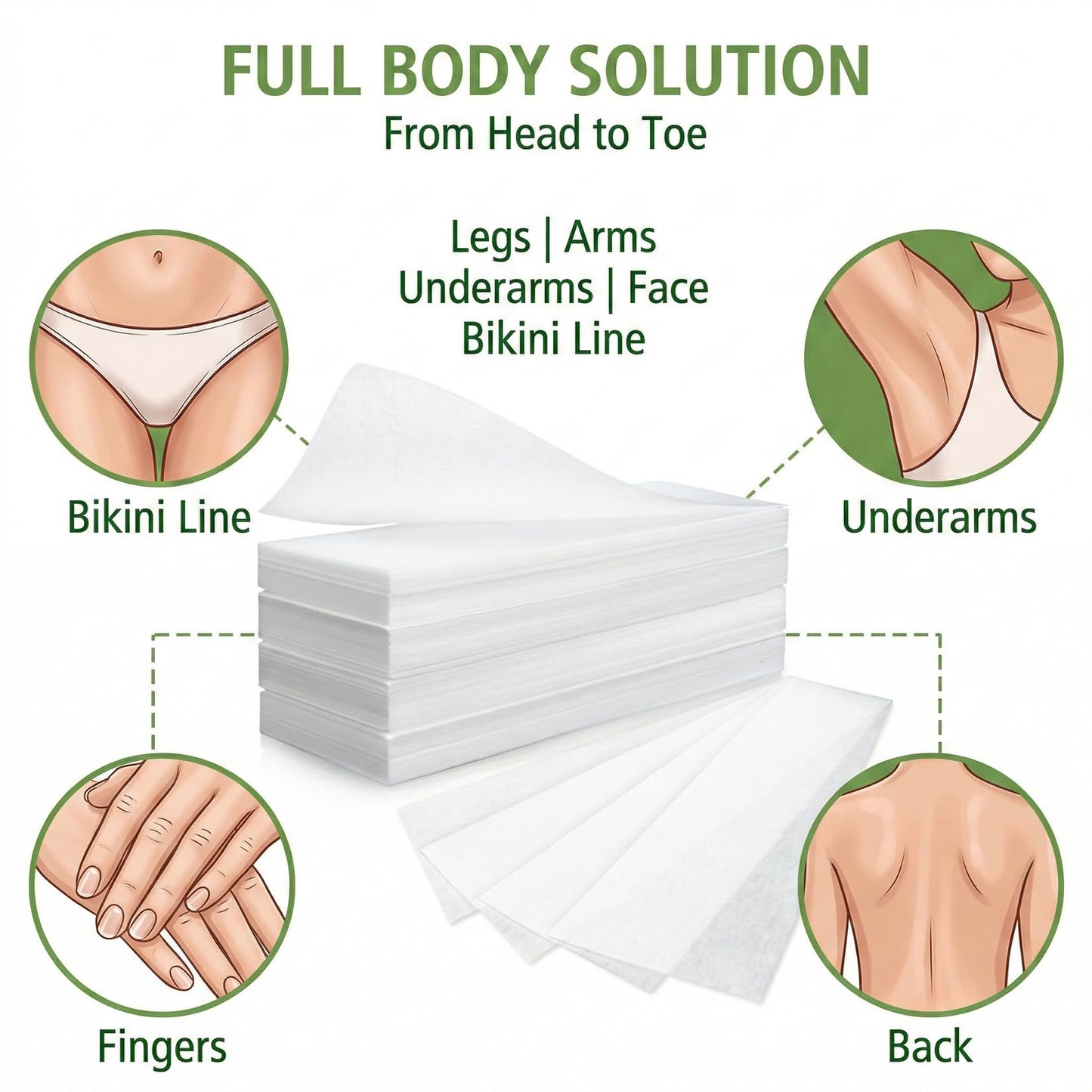 350 Wax Strips for Hair Removal - Non-Woven Fleece Waxing Strips,Skin-Friendly Tear-Resistant for Leg,Chest,Back,Face,Intimate Area - Waxing Kit for Women, Body Wax Strips (7.8" x 2.7",3.9" x 1.6")