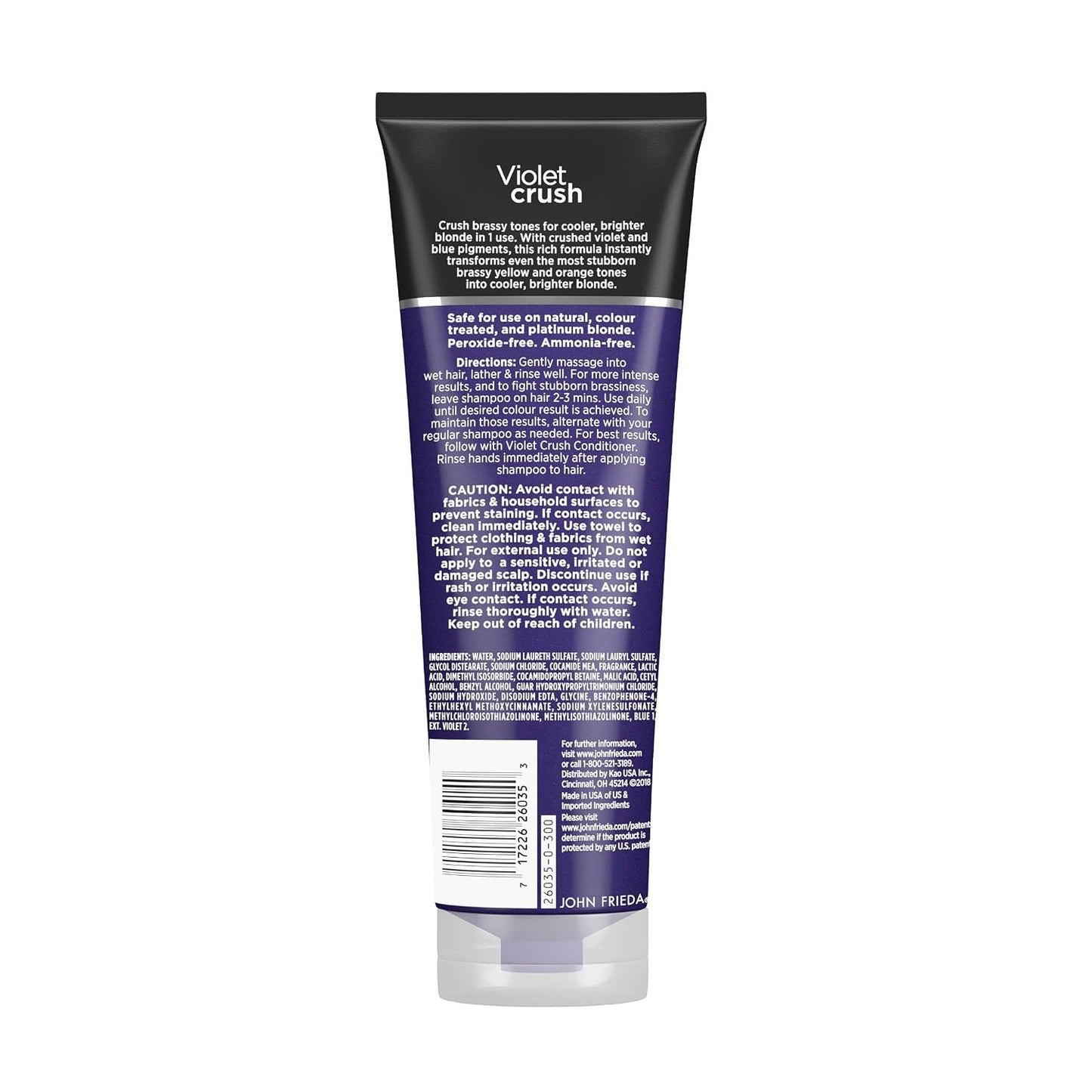 John Frieda Violet Crush Purple Shampoo - Neutralizes Brassy Tones for Blonde Hair | 8.3 oz