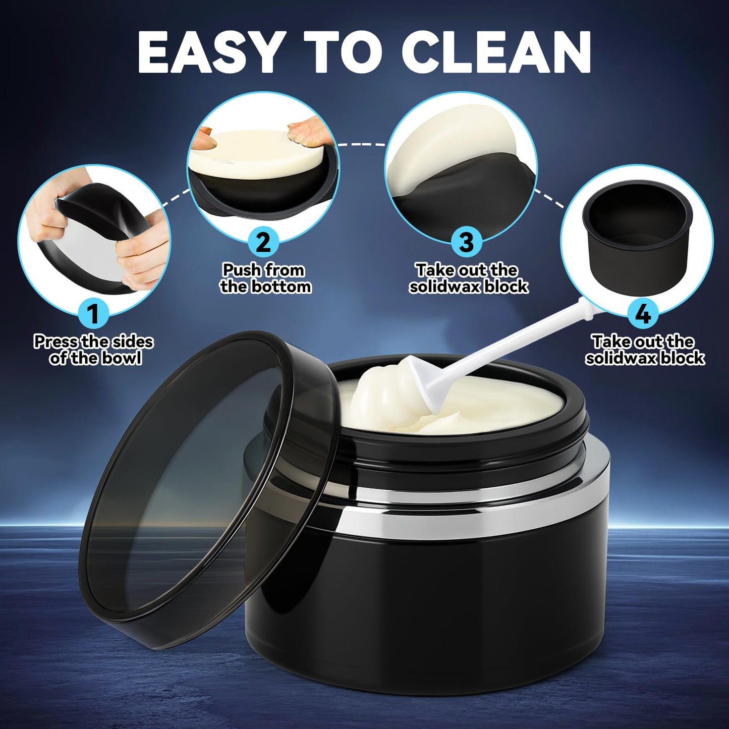 FOCTXI Nose Wax Kit - Portable Ear Nose Hair Waxing Kit for Men and Women with 100g Ｗax, 40 Nose Hair Sticks, 10 Applicators, 10 Mustache & 10 Ear Protectors, Wax Warmer Kit for Hair Removal