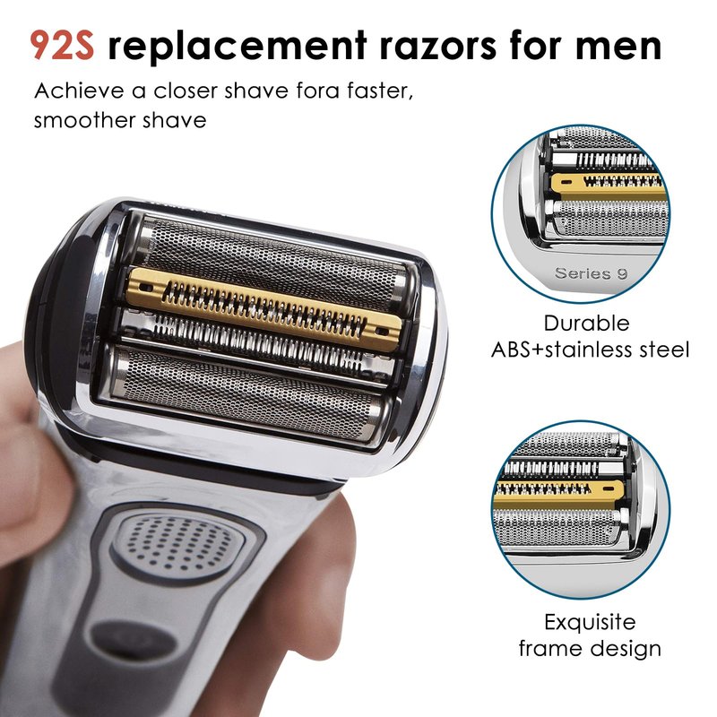 Braun Series 9 Replacement Head, Compatible with Series 9 Men's Electric Razor Replacement Shaver Head - 92S Electric Shaver Replacement Head Foil and Cutter Cassette