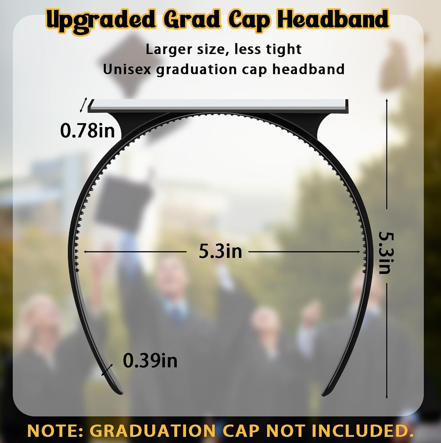 Graduation Cap Headband Insert - Securely Holds Grad Hat & Maintains Hairstyle | Perfect Graduation Gift