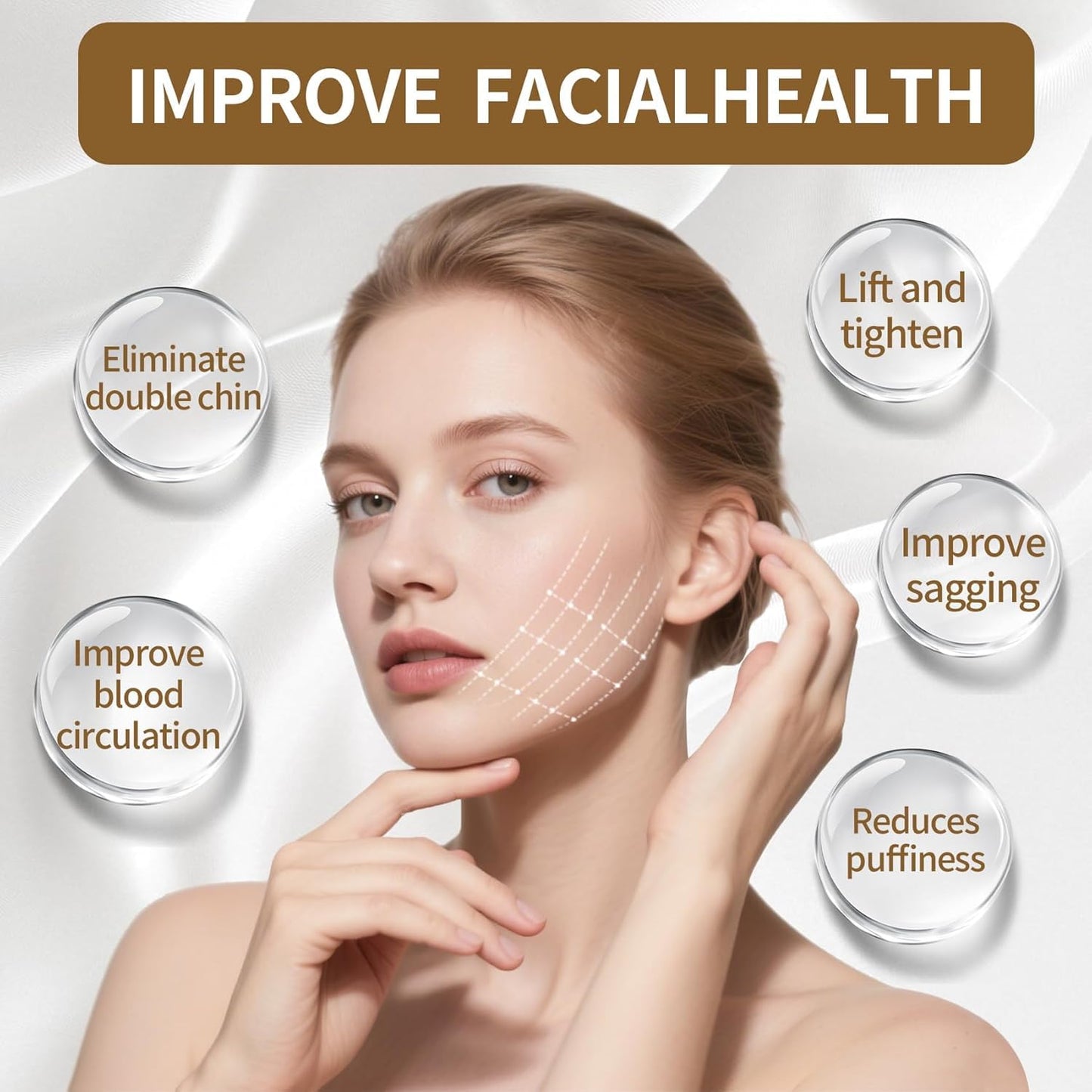 Lymphatic Drainage Massager - Contour Face Brush for Double Chin Reduction | 1 Piece