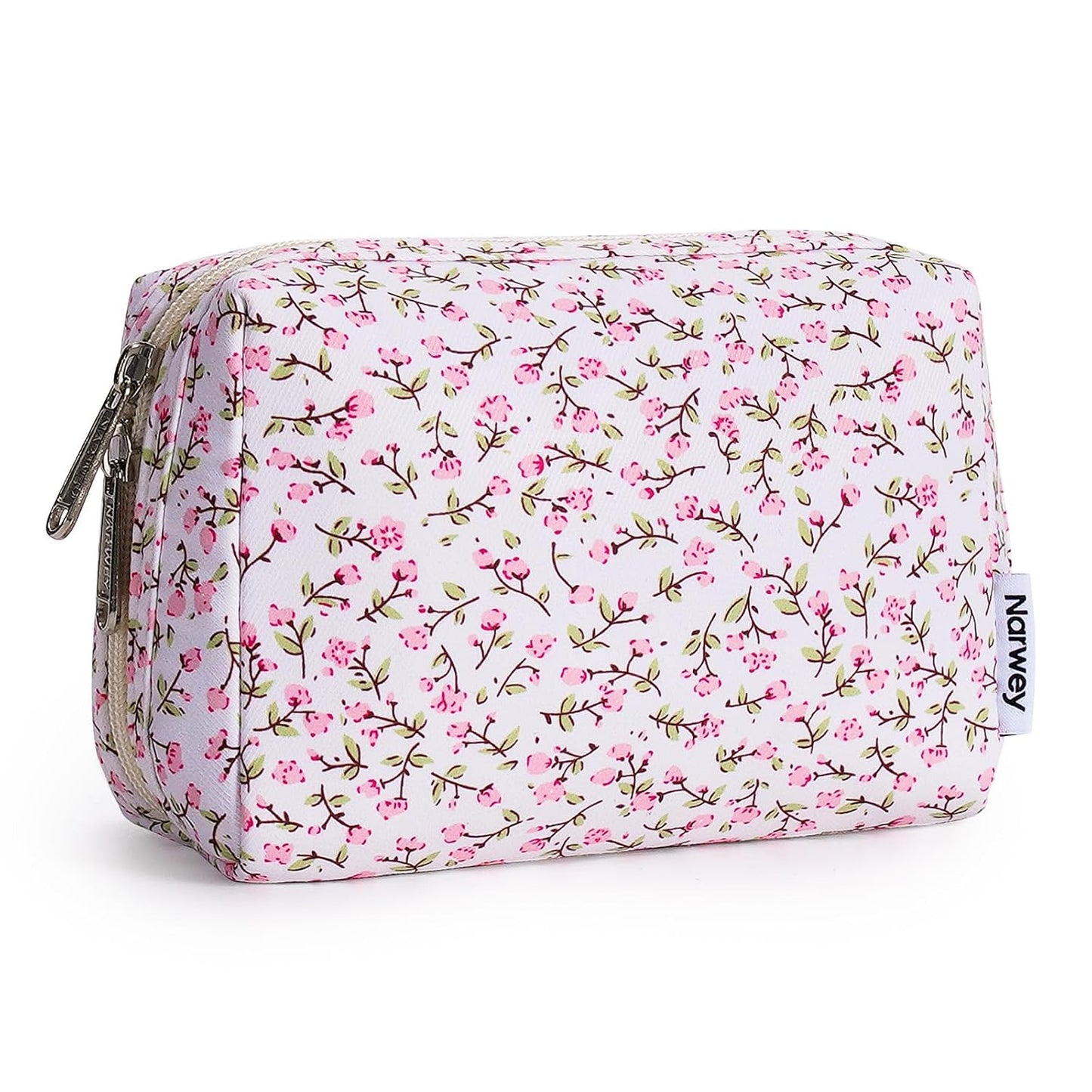 Checkered Makeup Bag - Travel Cosmetic Organizer with Compartments | Large Sky Blue Checkerboard