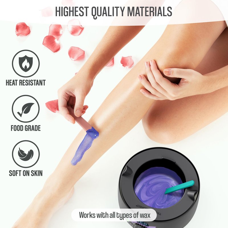 Tress Wellness Wax Warmer Silicone Liner - Easy to Clean with 2x Silicone Spatulas Compatible with 16oz Electric Waxing Kit