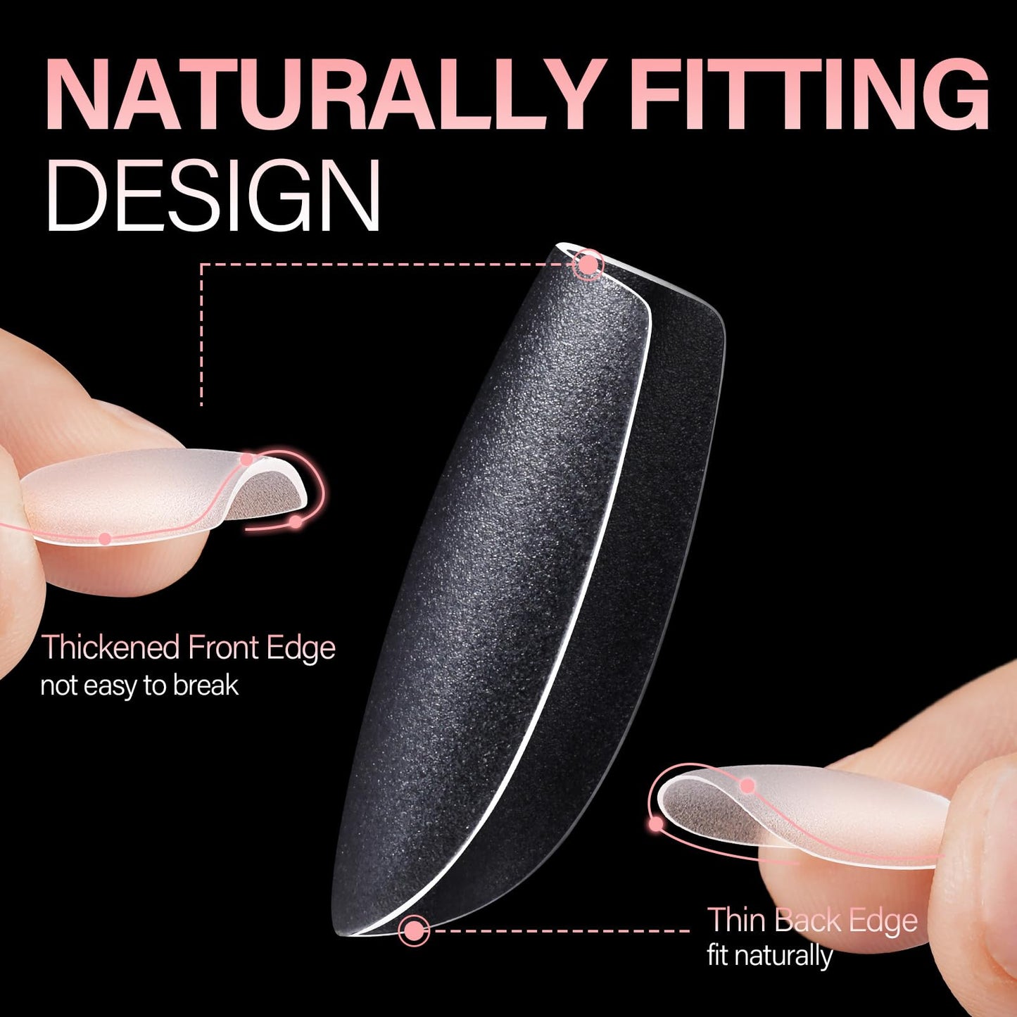AILLSA Extra Short Coffin Nail Tips Full Cover Acrylic Gel Clear Nail Tips