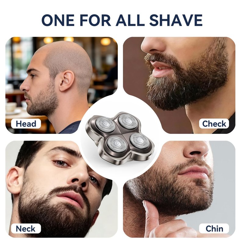 2 Pack Pro 4 Shaver Replacement Blades Compatible with Skulls Pitbulls Series Gold PRO, Silver PRO, Platinum PRO, Butterfly Kiss PRO Head Shavers, Floating 4 Heads Design, Shaver Replacement Head
