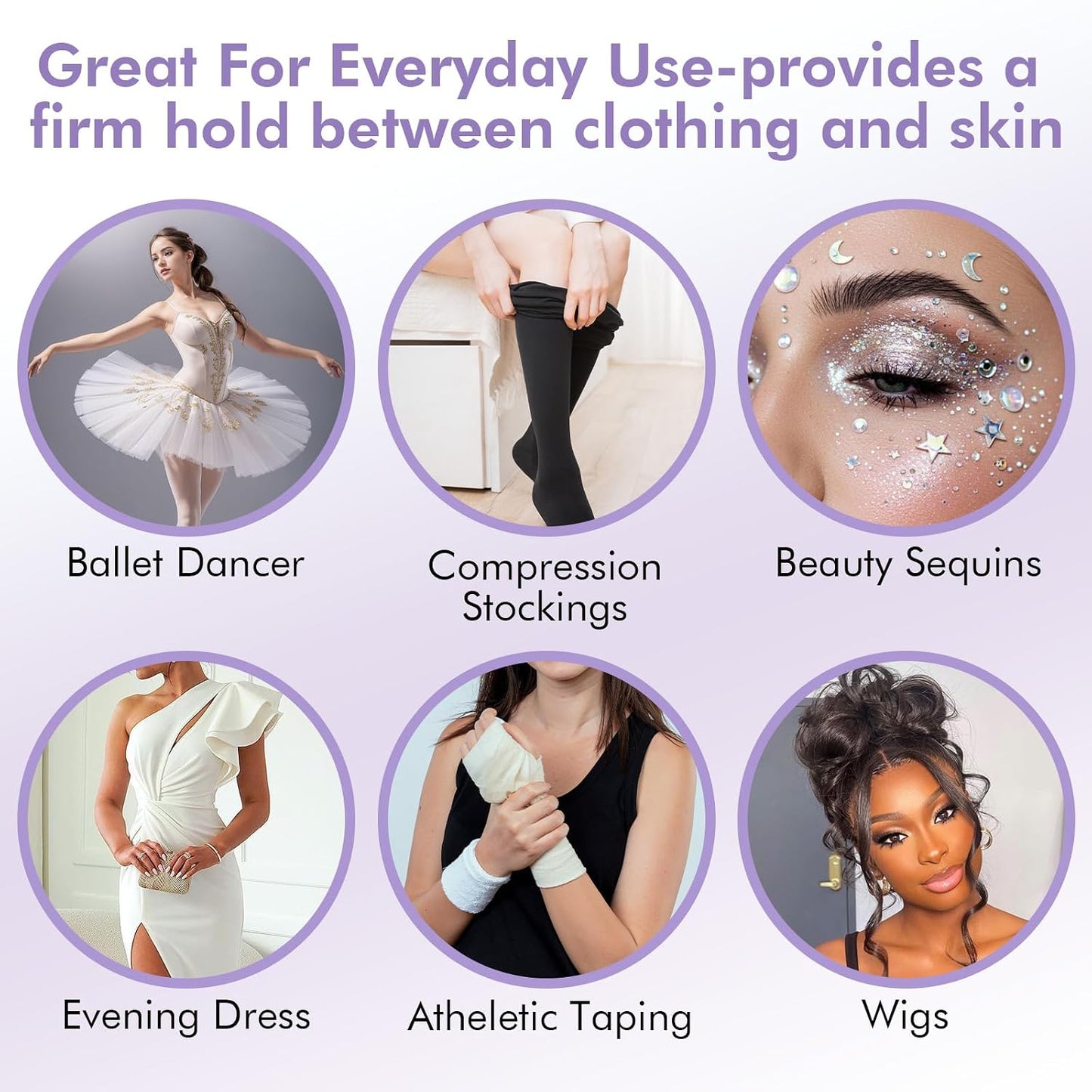 Body Glue for Clothes & Skin | Sweat Resistant Adhesive for Dancers, Socks, Stockings, Costumes - Water Wash Off