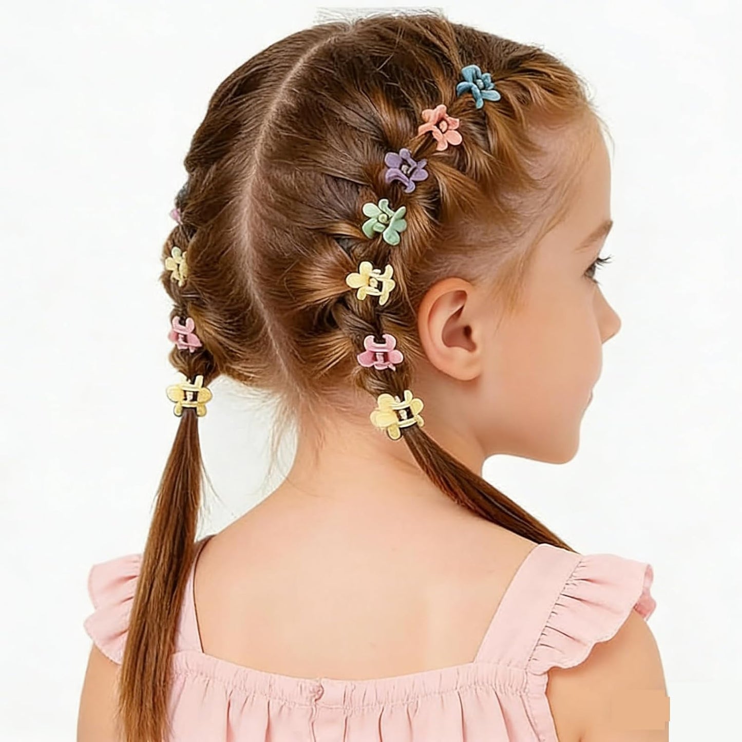 Mini Flower Hair Clips - 100 Pcs Colorful Tiny Claw Clips for Girls & Women | Cute Matte Hair Accessories