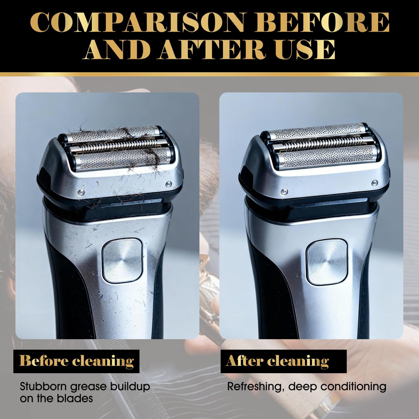 kuailaya Razor Cleaner and Electric Shaver Oil, Shaver Cleaning Solution Clipper Oil and Cleaner 2-In-1 Kit with Clean Brushes Deep Cleaning and Lubrication Extends Razor Life Works