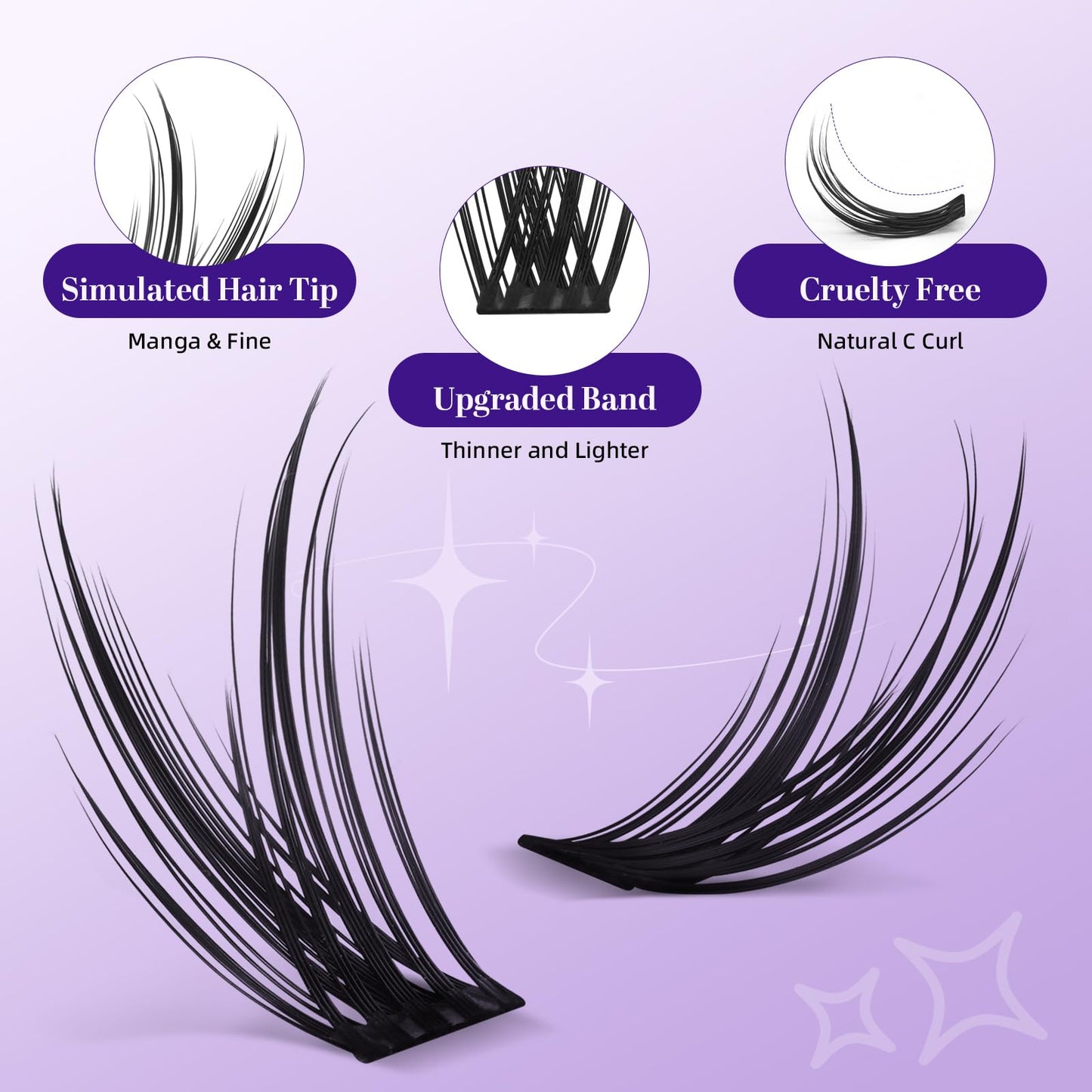 B&Q Manga Lash Clusters with Bottom Lashes 120PCS DIY Cluster Eyelash Extensions Wispy Cat Eye Lash Clusters with Spikes Soft Fairy Lash Cluster for Anime Eye Look（Mangaze 02）